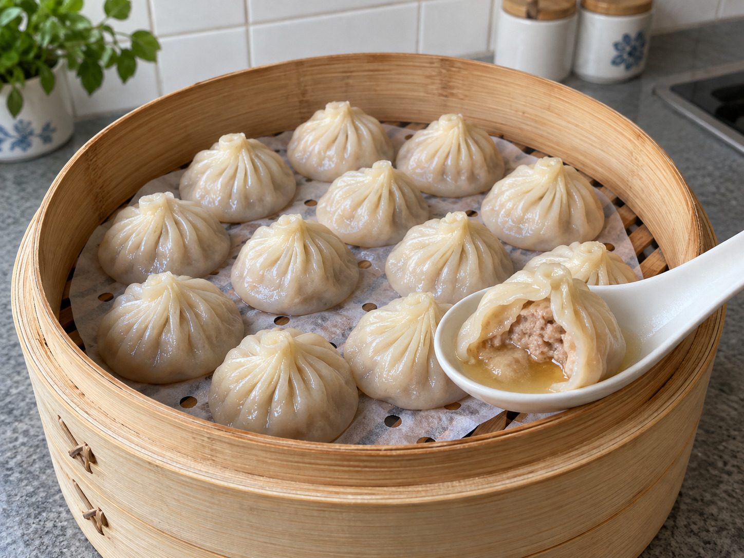 Shanghai Xiaolongbao Soup Dumplings — natapos na ulam