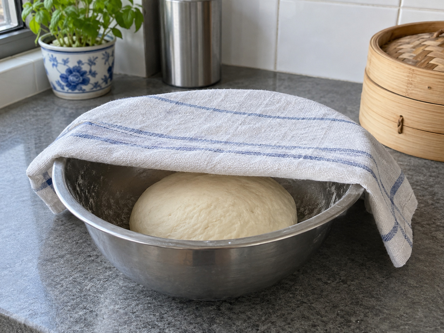 Pangsit Sup Kukus Xiaolongbao Shanghai — Istirahatkan adonan