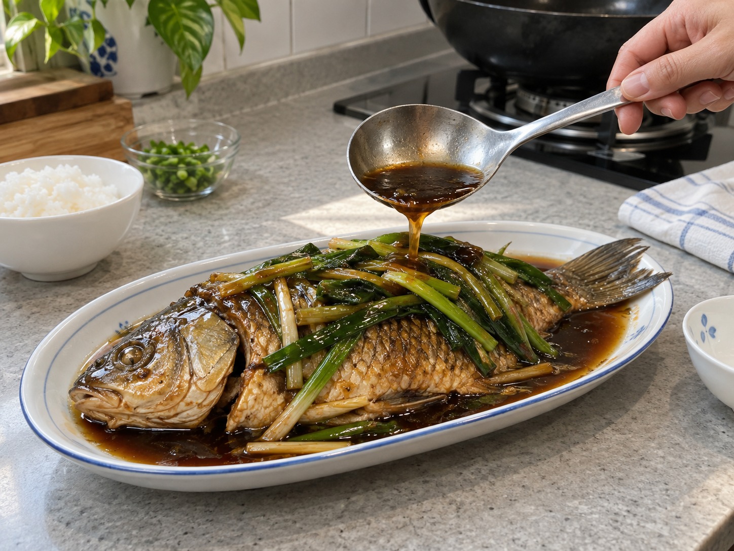 上海蔥烤鯽魚 — 完成圖