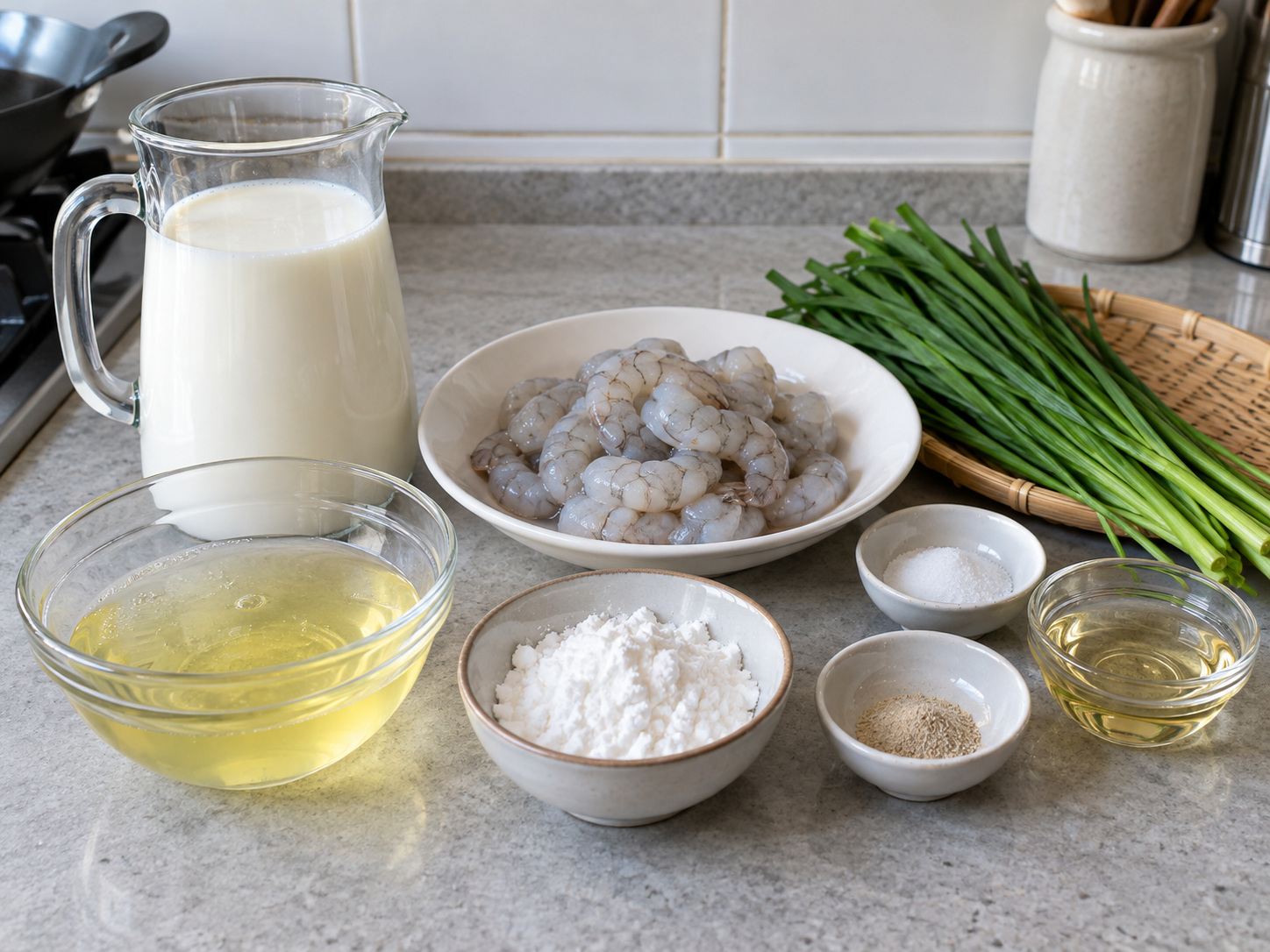 Susu Goreng Shunde dengan Udang — bahan