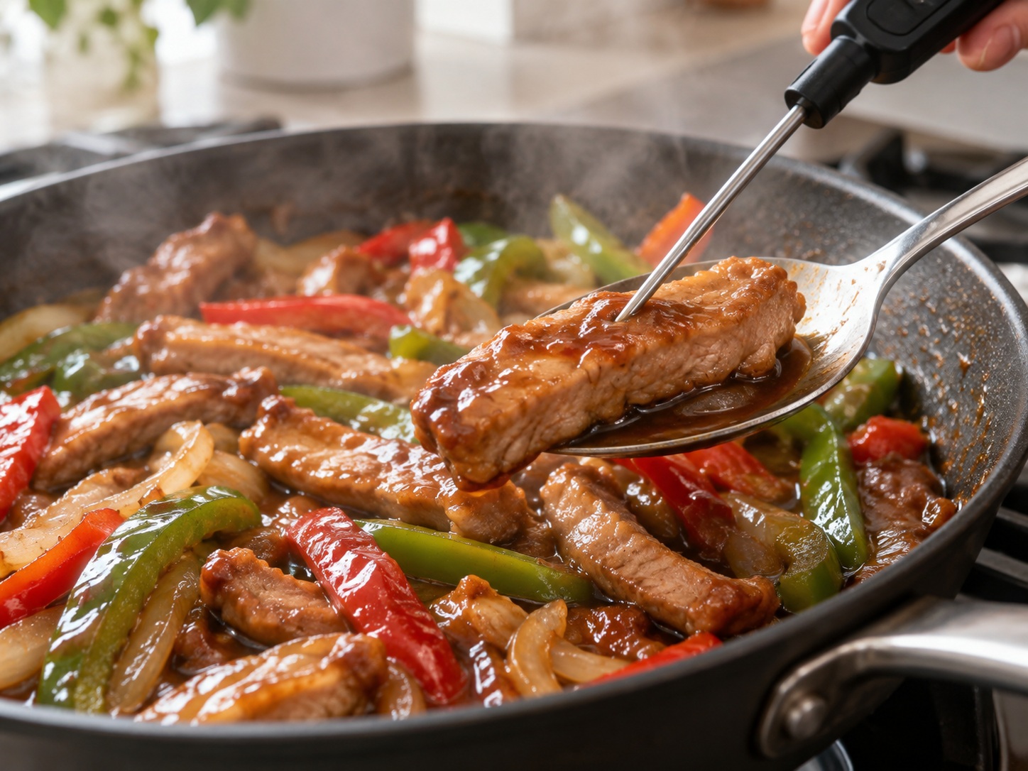 Sichuan Fish-Fragrant Shredded Pork — Check cooked pork