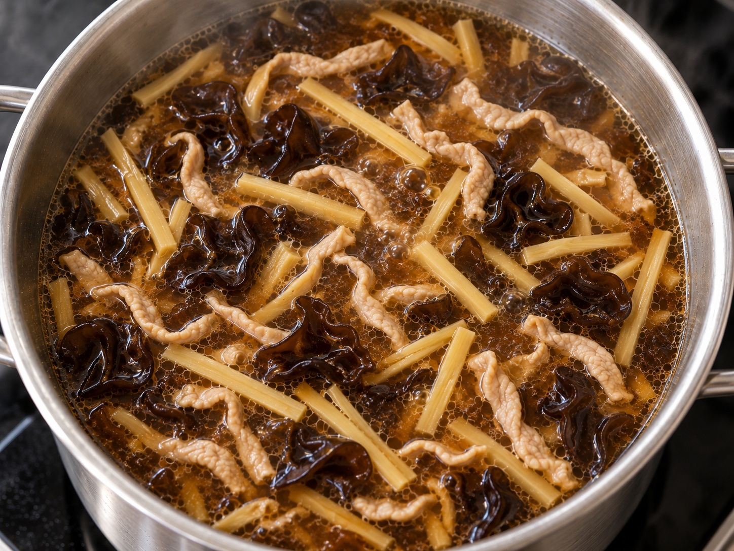 Sichuan Hot and Sour Soup — Cook shoots and mushrooms