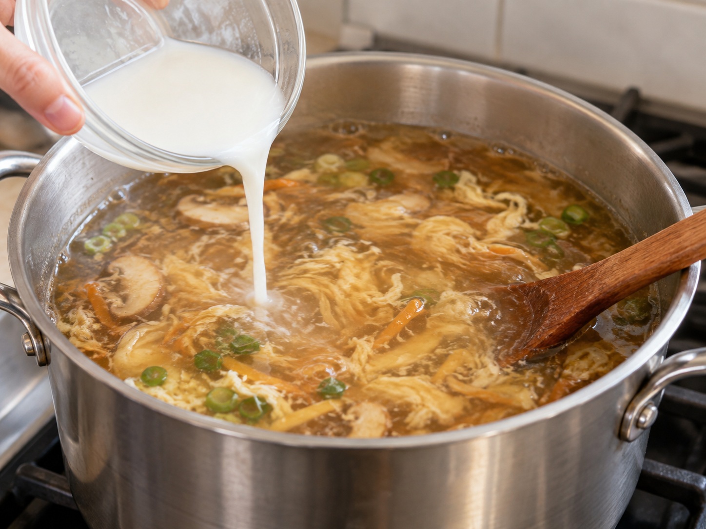 Sichuan Hot and Sour Soup — Thicken the soup