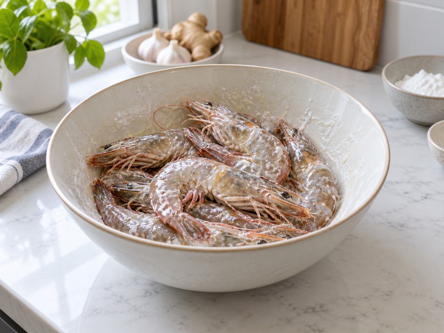 Singapore Cereal Prawns — Lagyan ng manipis na coating