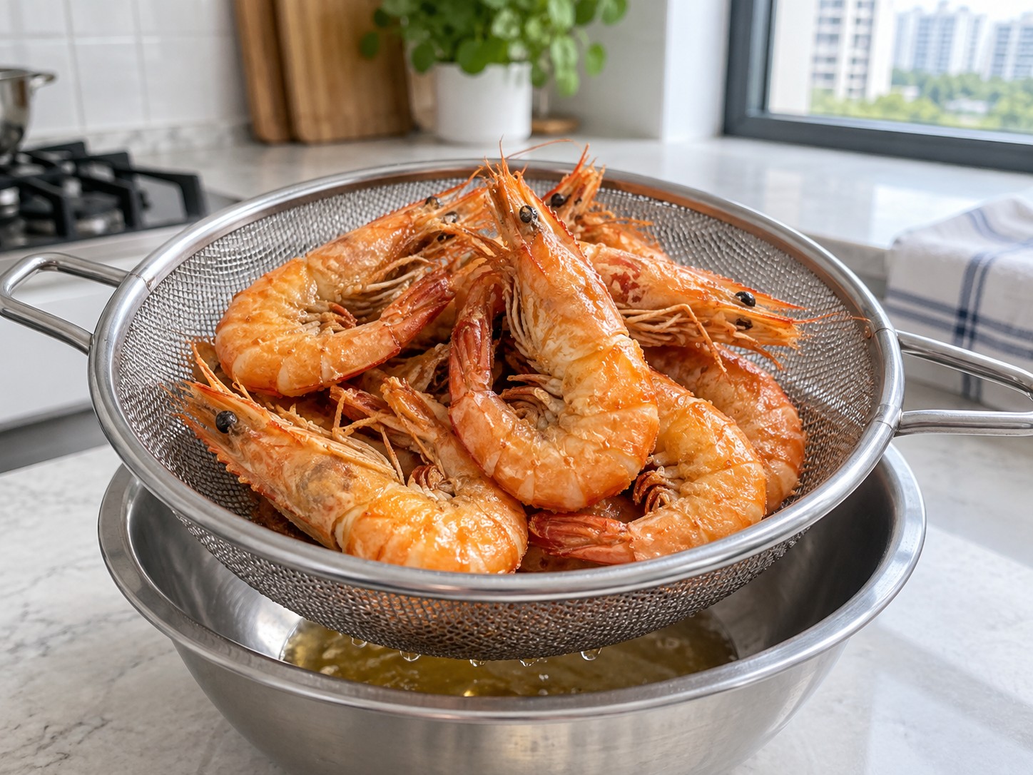 Singapore Cereal Prawns — Patuluin ang prawns