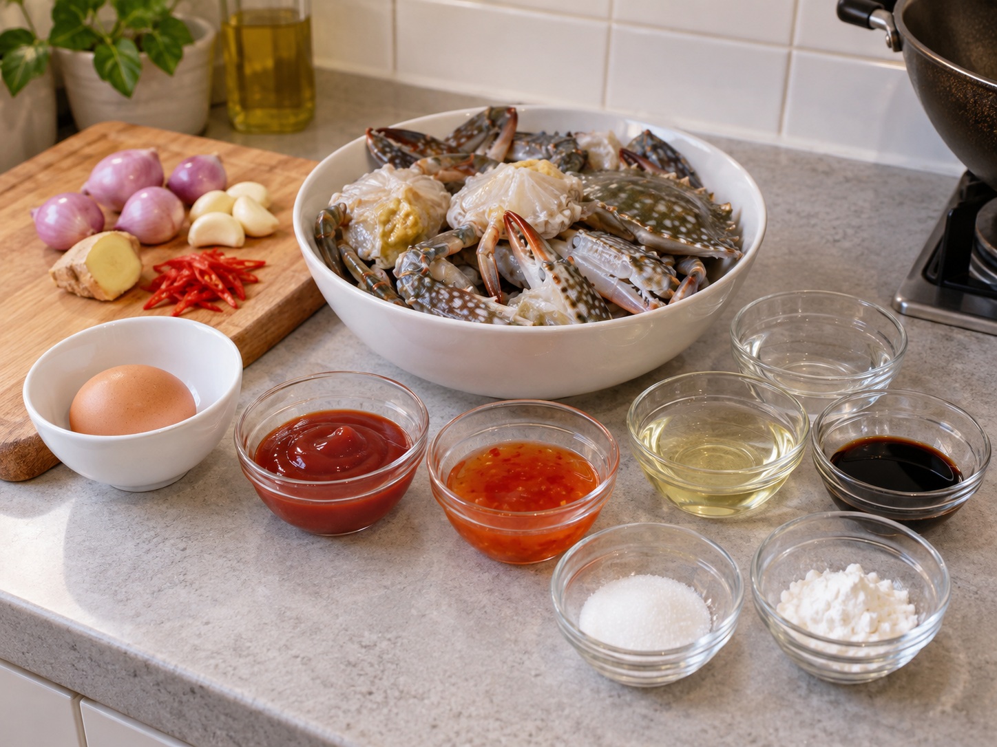 Kepiting Cabai Singapura — bahan