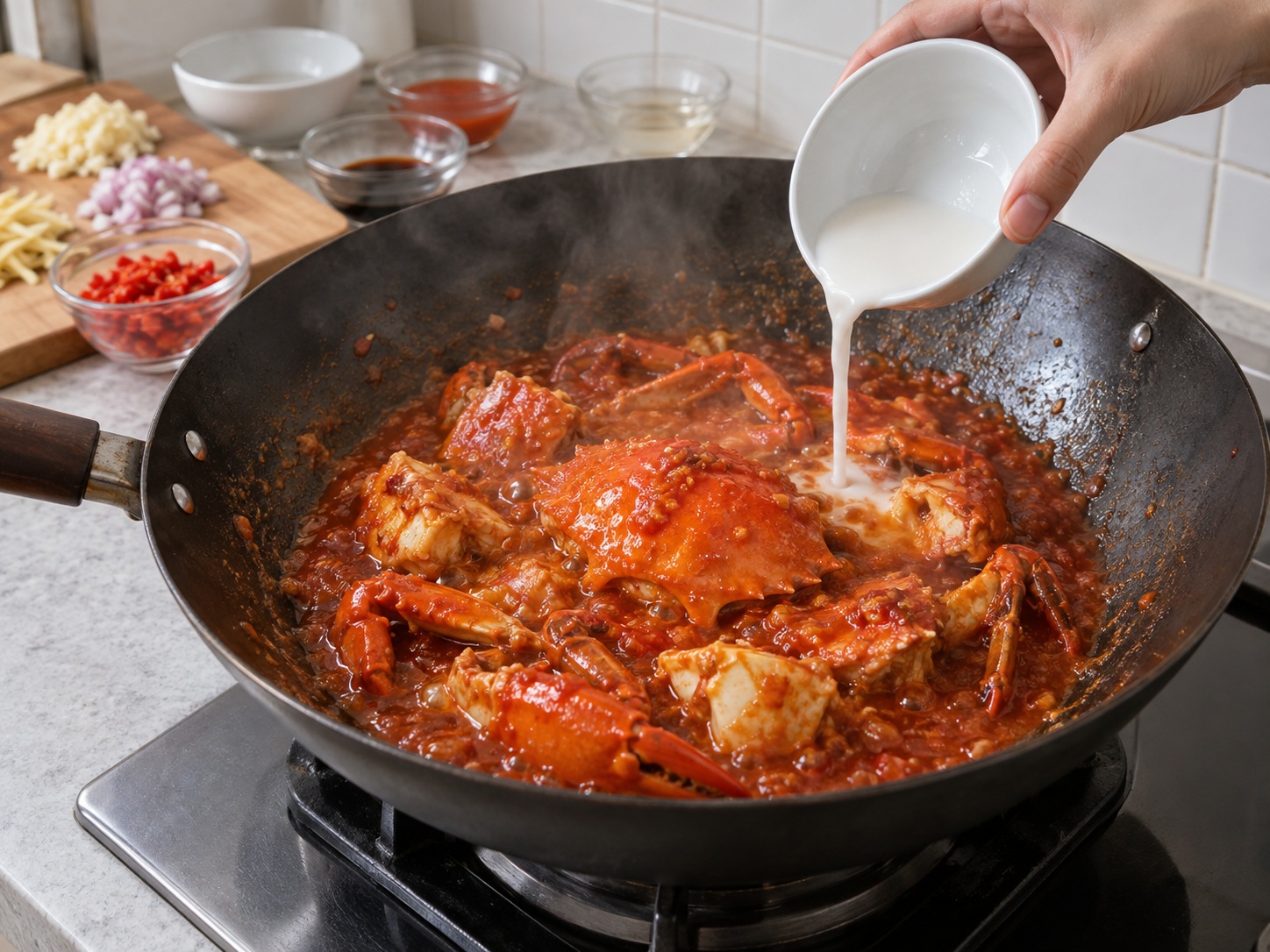 Kepiting Cabai Singapura — Kentalkan saus