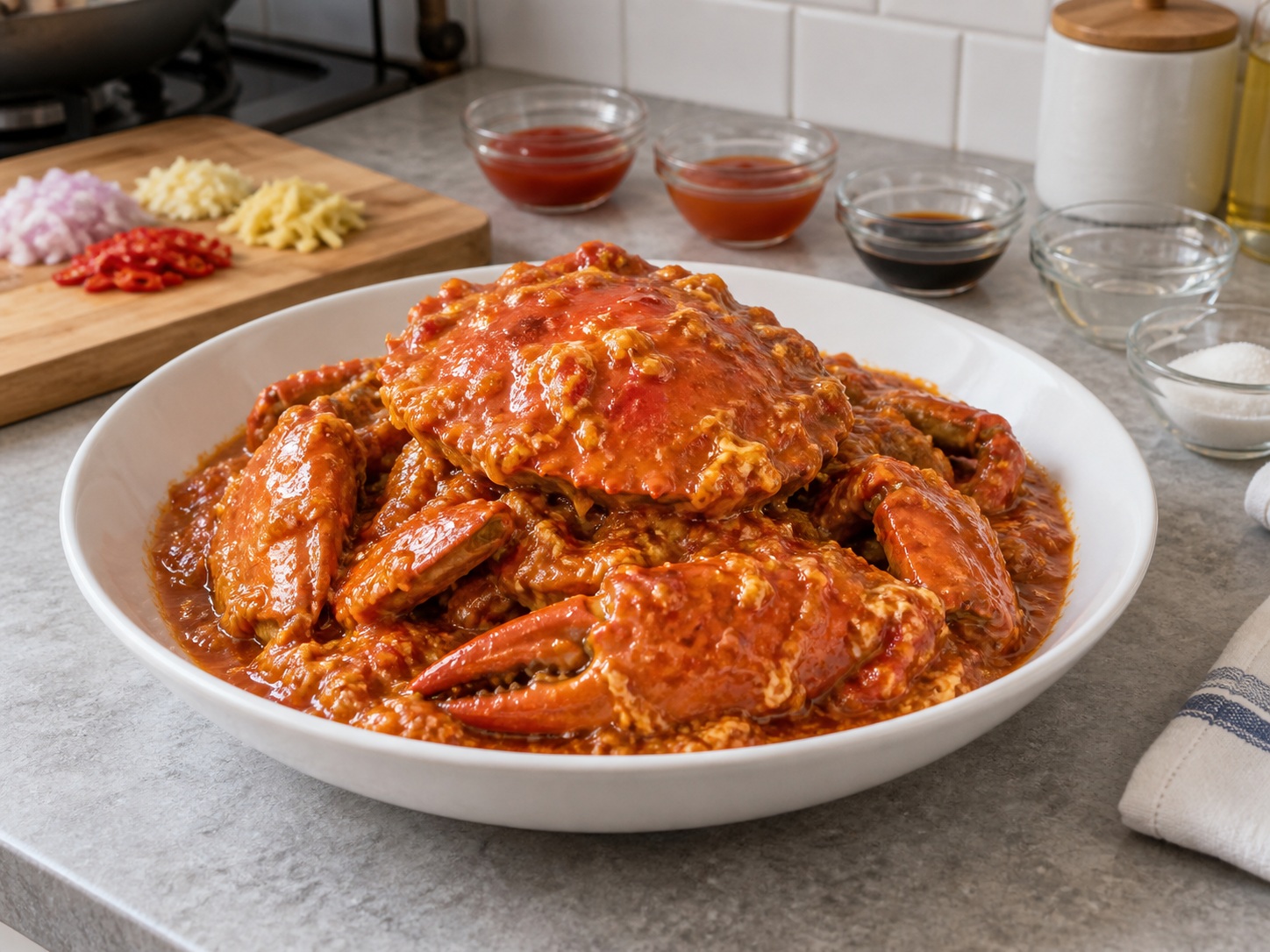 Kepiting Cabai Singapura — Sajikan hati-hati