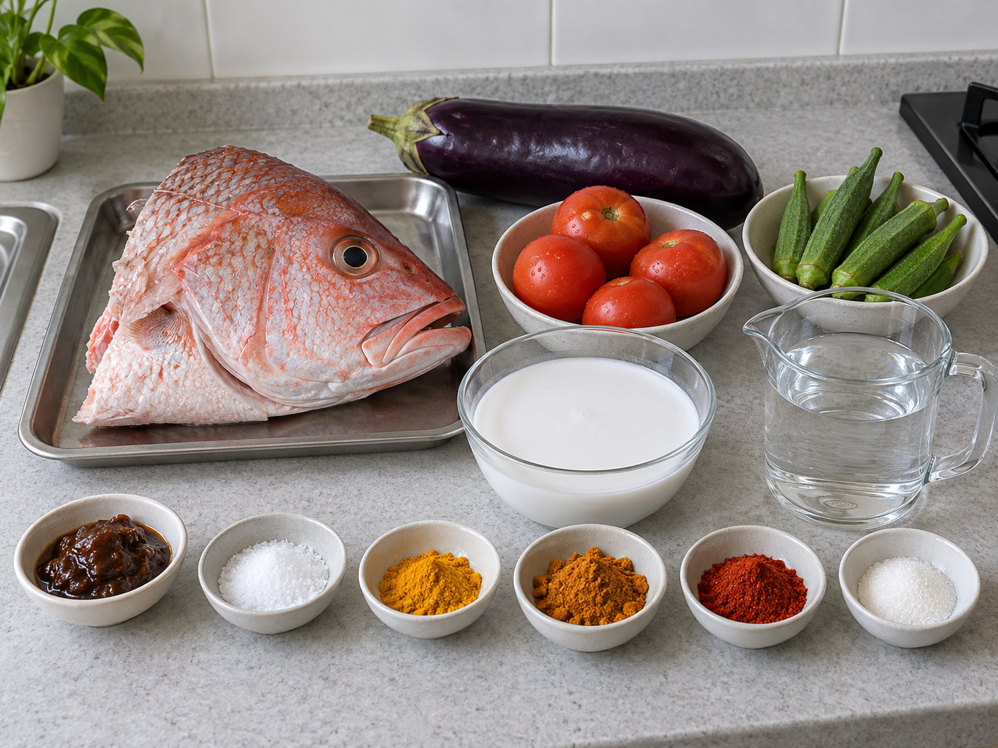 Kari Kepala Ikan Singapura — bahan