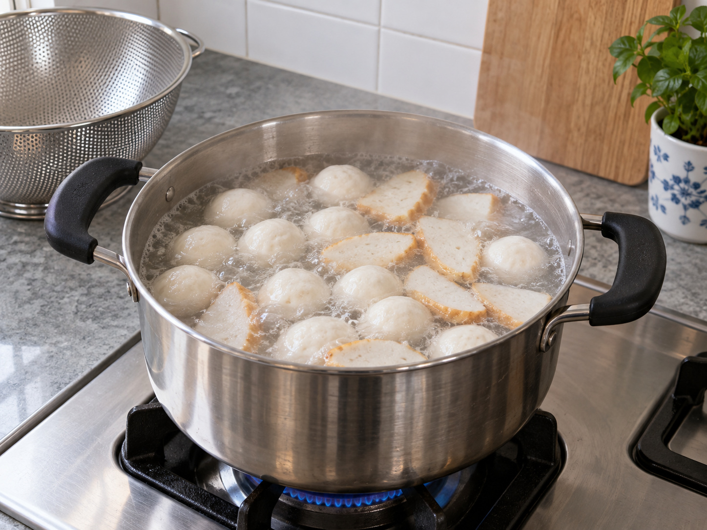 Singapore Fishball Mee Pok — Lutuin hanggang mainit na mainit ang fishballs at fish cake