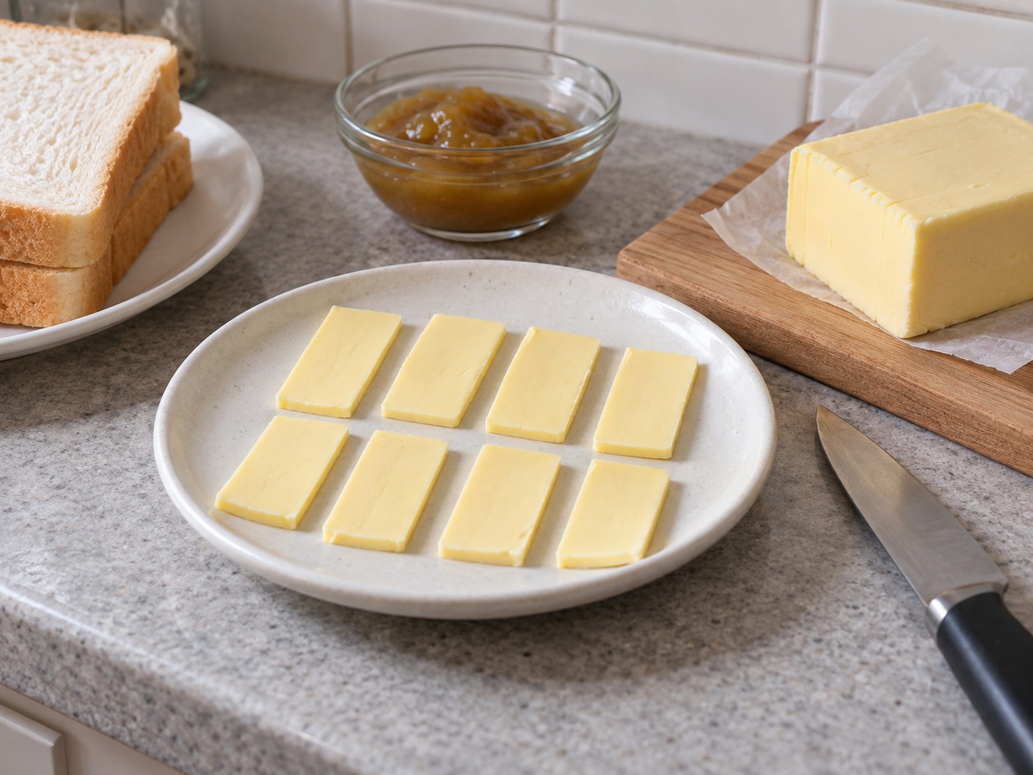 Singapore Kaya Butter Toast — Measure butter