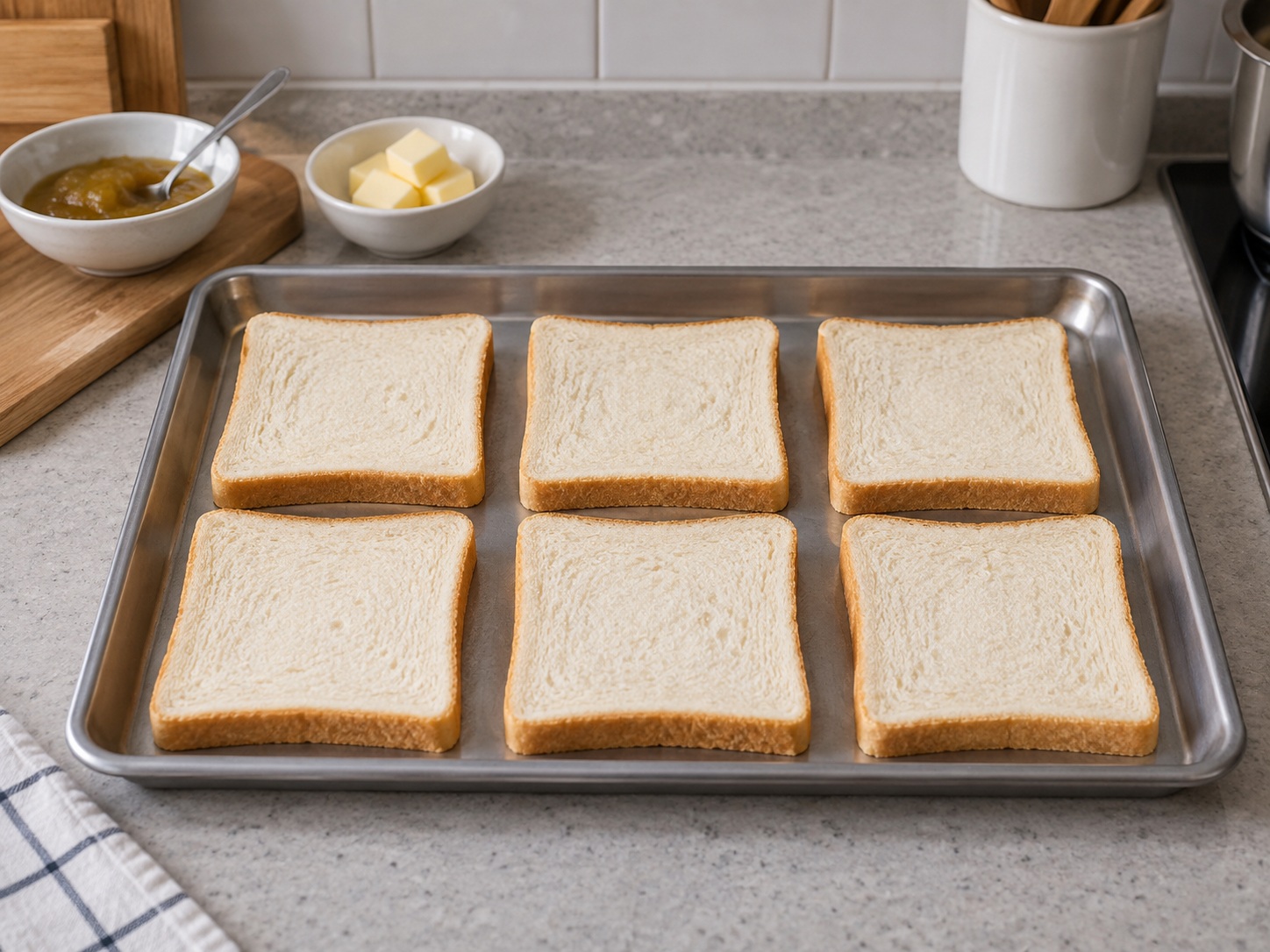 Singapore Kaya Butter Toast — Load baking tray