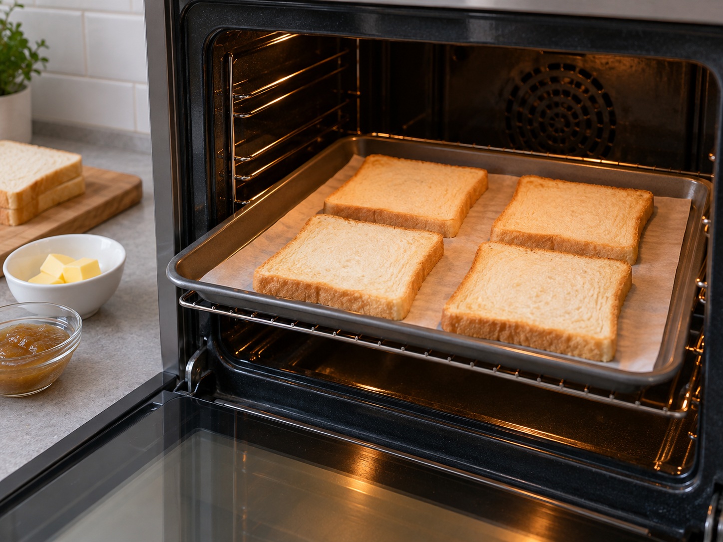 Singapore Kaya Butter Toast — Toast first side