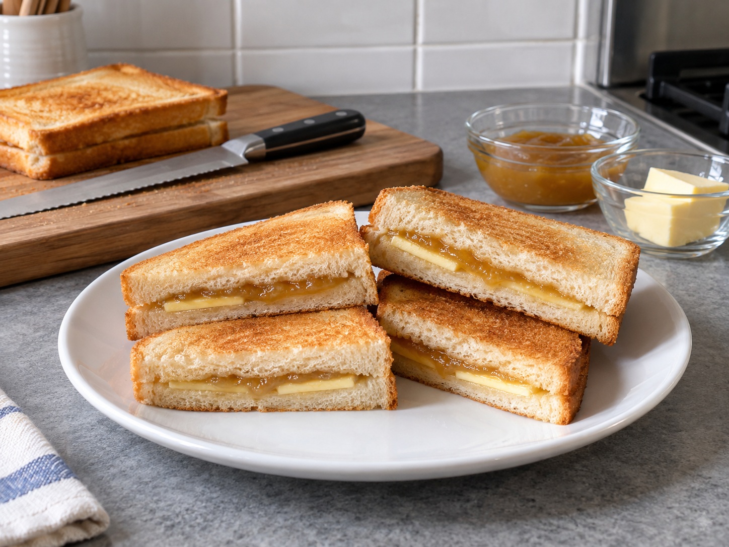 Singapore Kaya Butter Toast — Cut and serve crisp