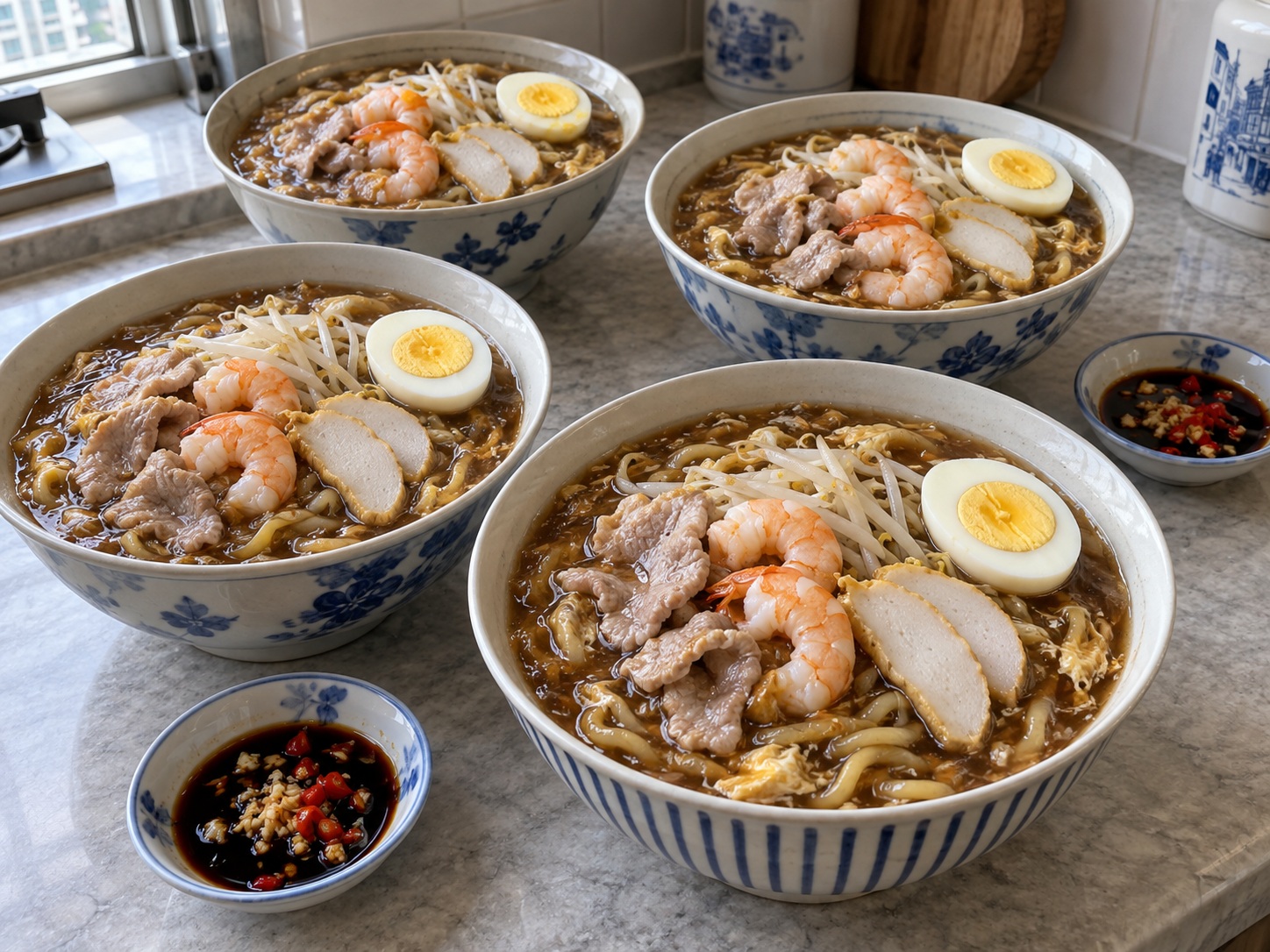 Mi Kuah Kental Singapura — hidangan selesai