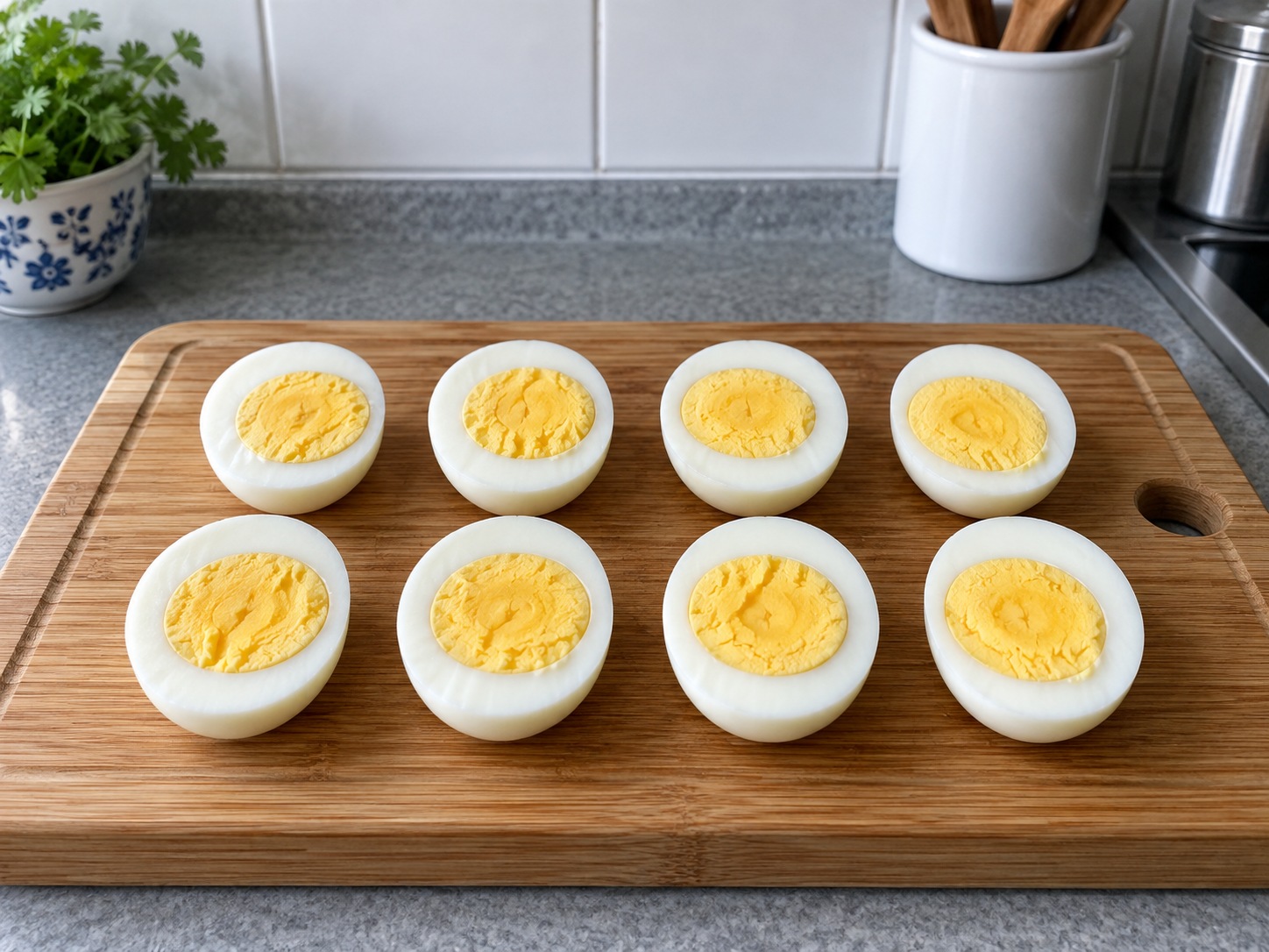 Mi Rebus Singapura Bersaus Ubi Jalar — Masak telur sampai matang
