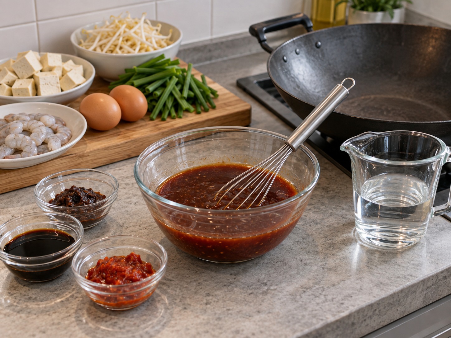 Mee Siam Singapura — Campur asam jawa, kecap, sambal dan air