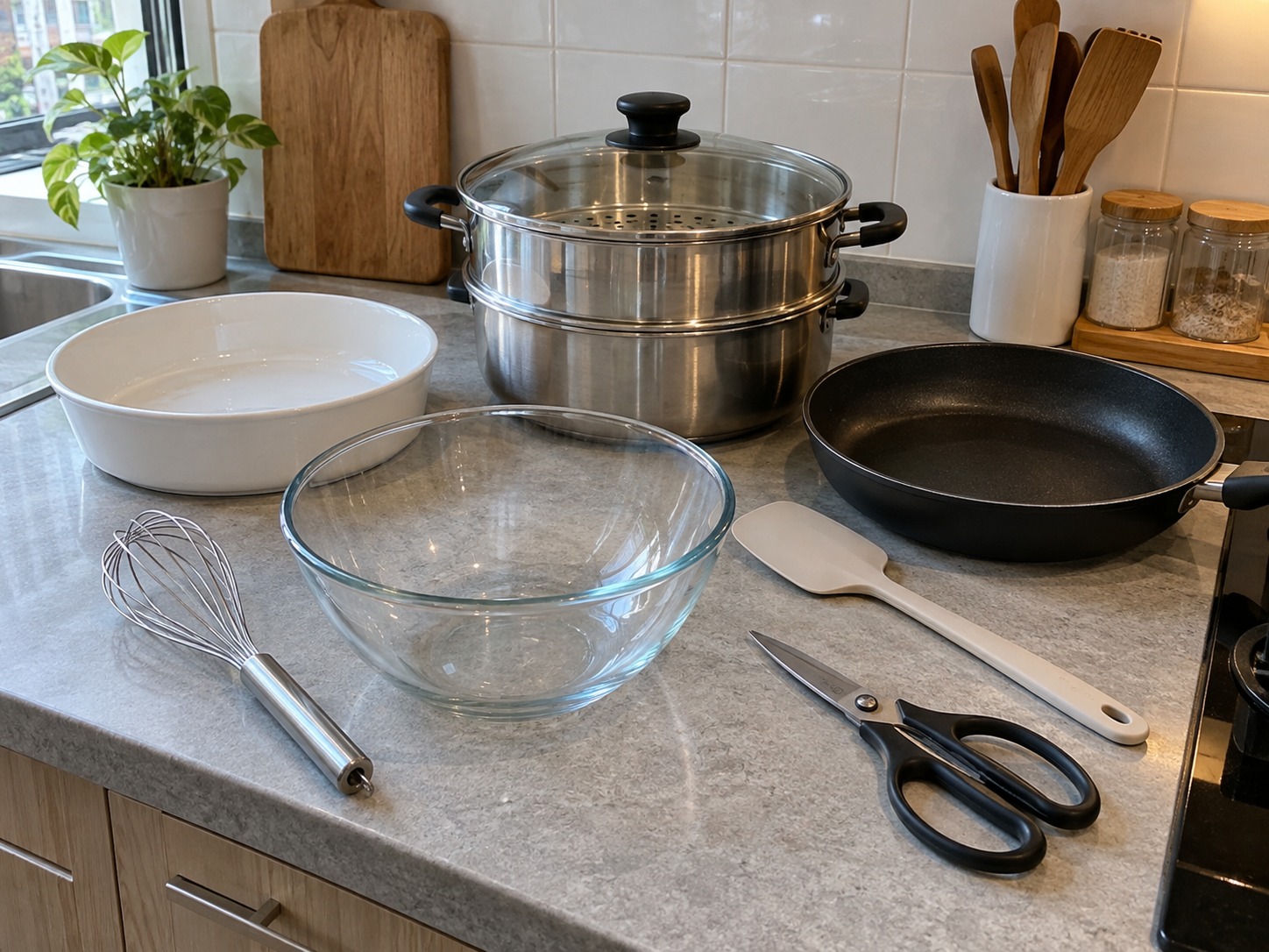 Singapore Muah Chee Peanut Rice Cake — tools