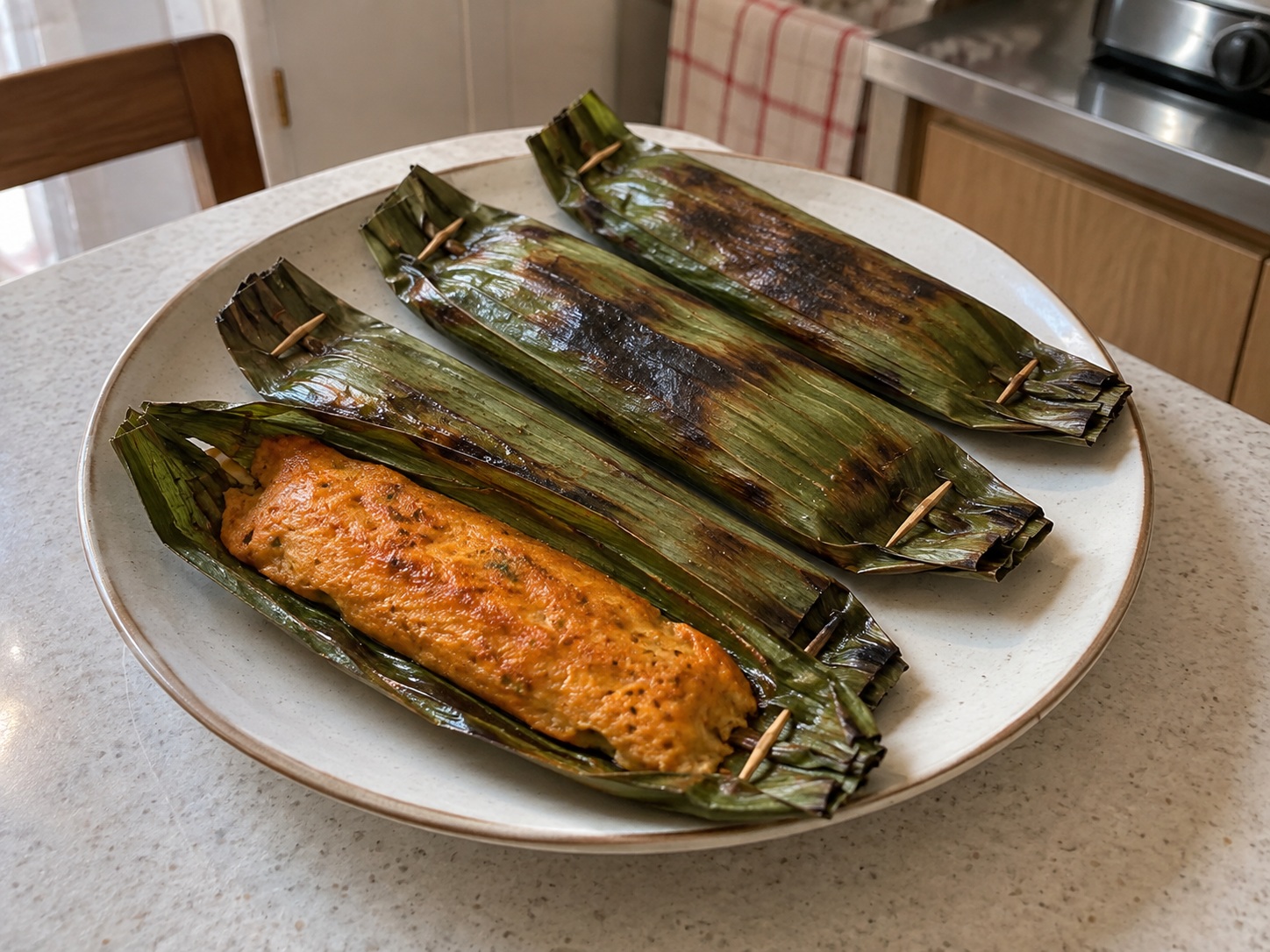 Otah na Isda ng Singapore — natapos na ulam