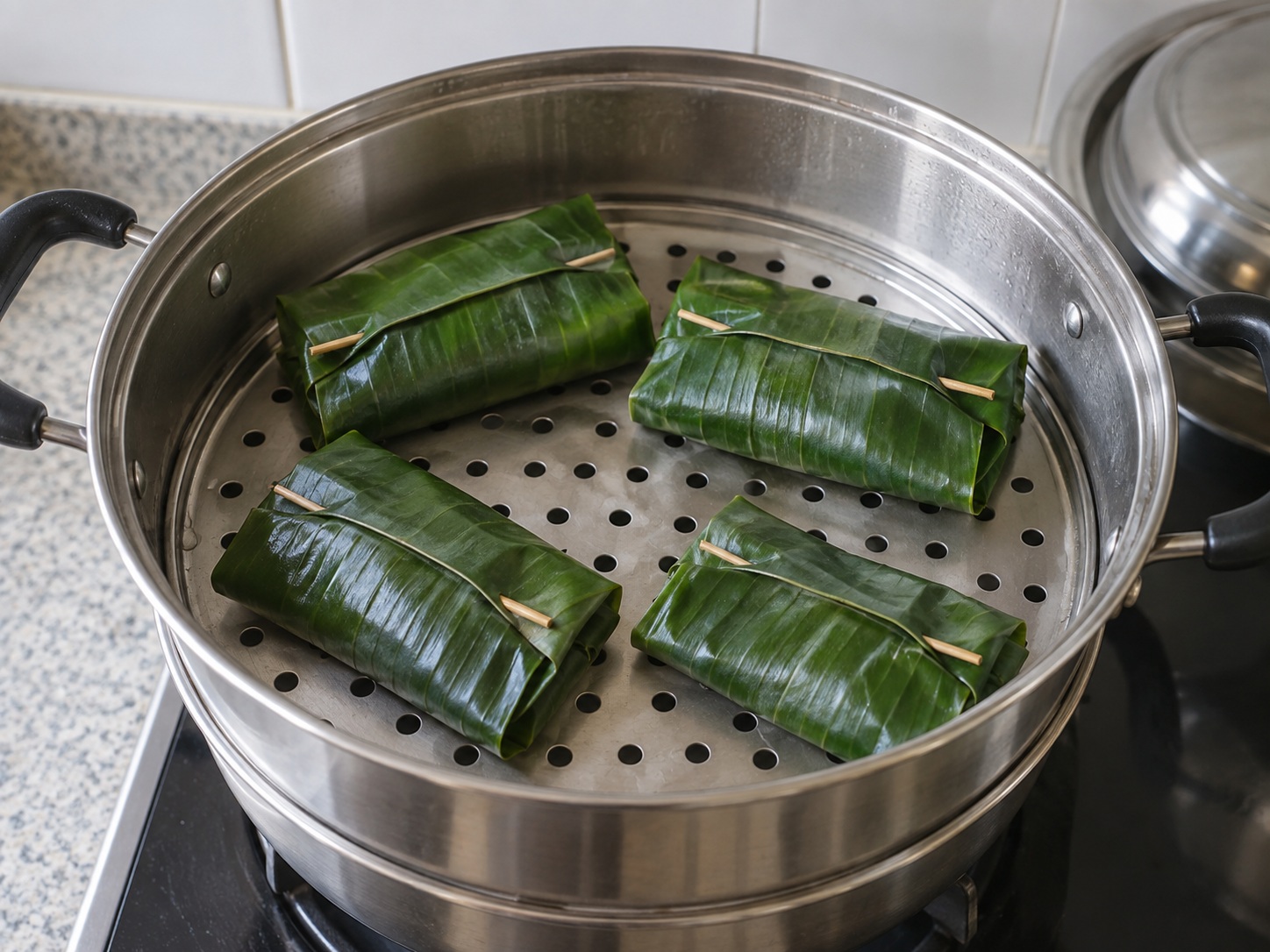 Otah Ikan Singapura — Susun bungkusan
