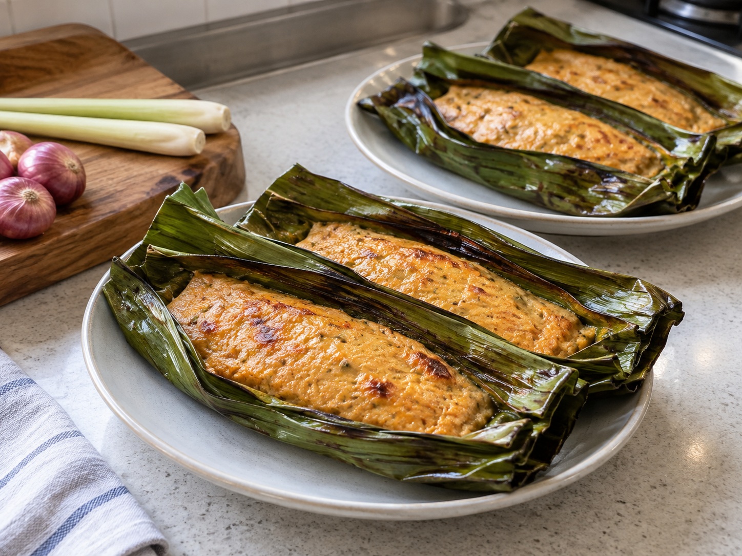 Otah Ikan Singapura — Sajikan dalam daun