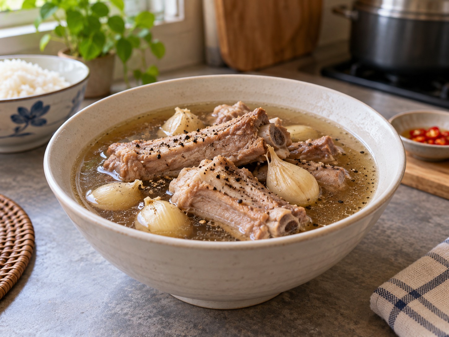 Bak Kut Teh Lada Singapura — hidangan selesai