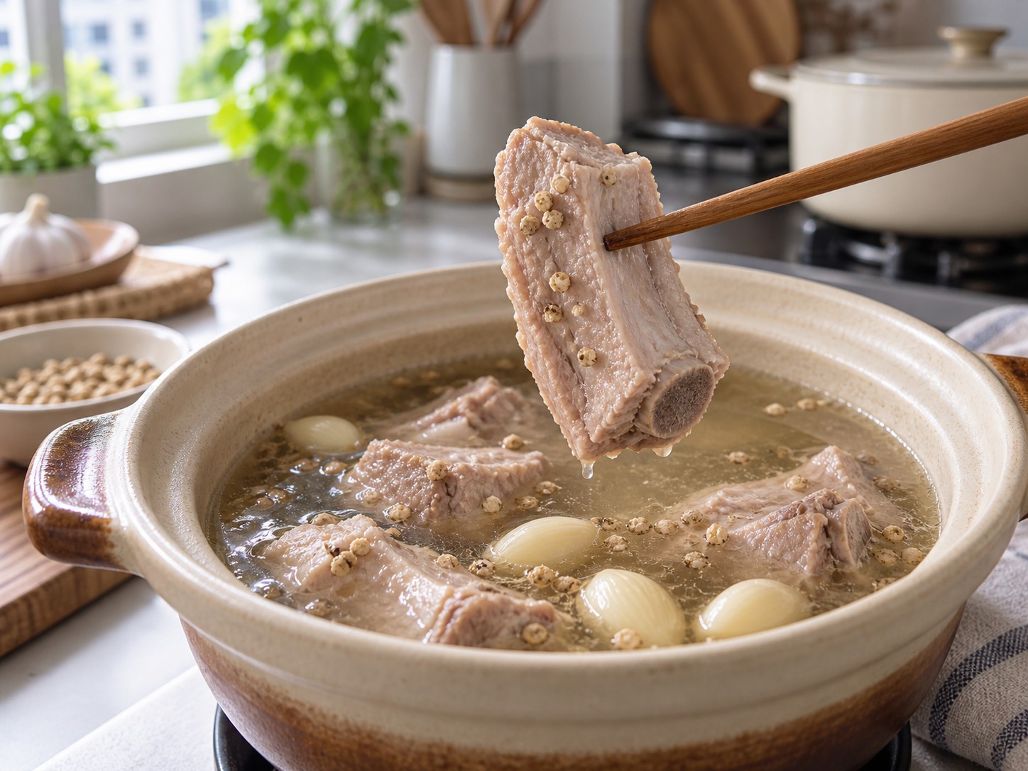 Bak Kut Teh Lada Singapura — Periksa keempukan