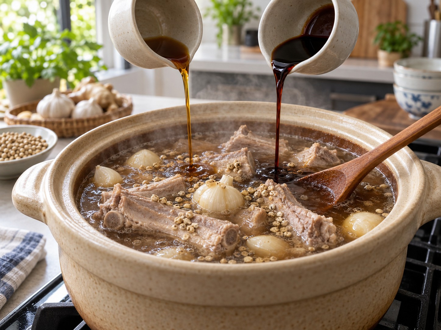 Bak Kut Teh Lada Singapura — Masukkan kecap