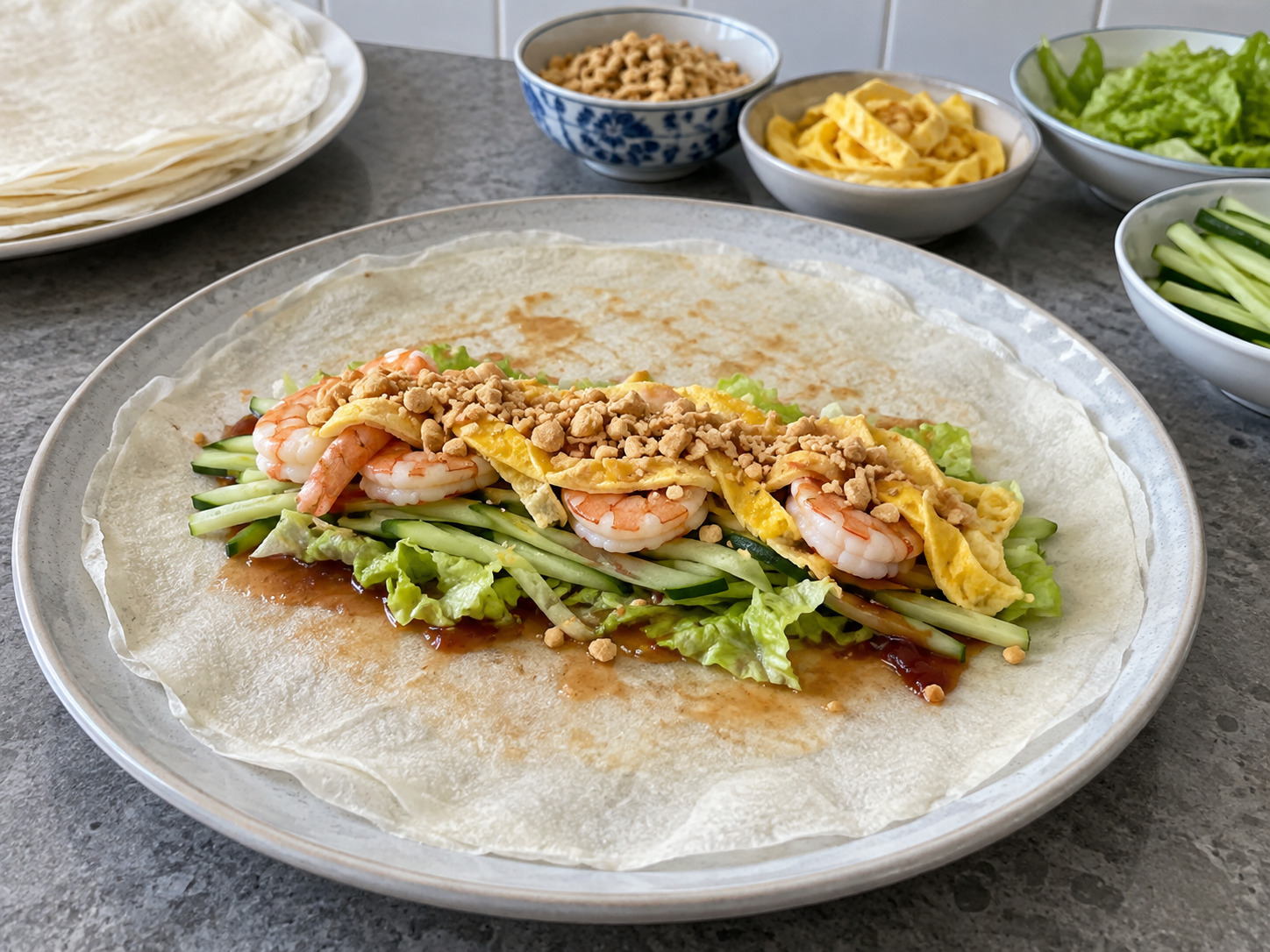 Popiah Basah Singapura — Susun isi