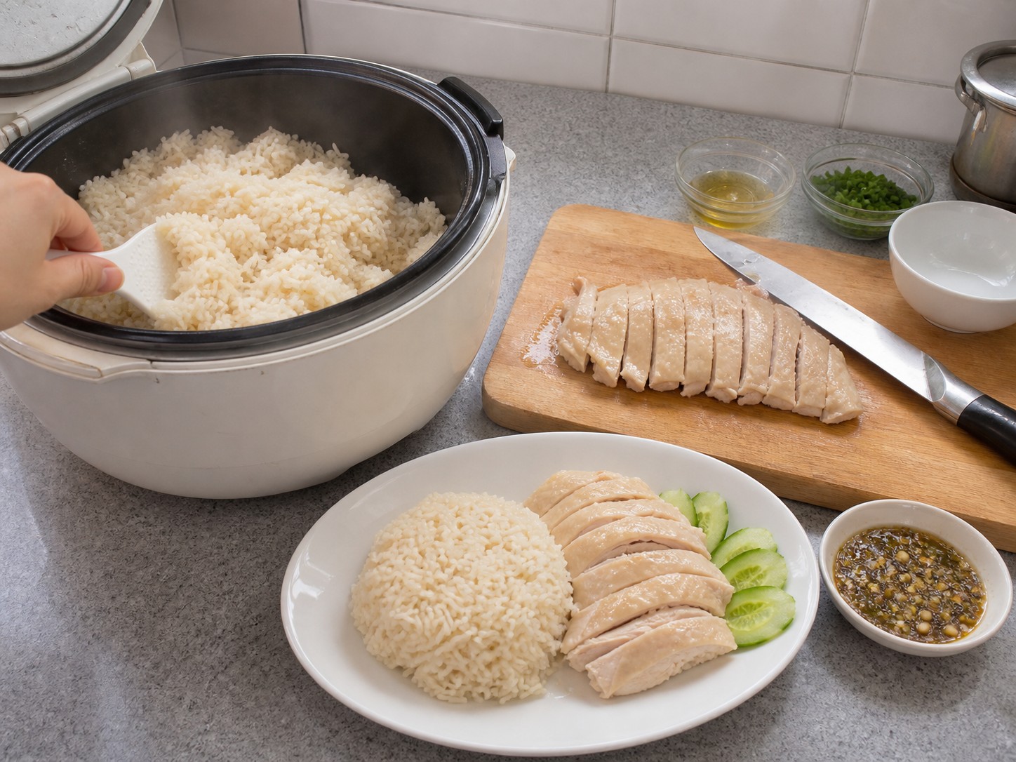 Singapore Rice Cooker Hainanese Chicken Rice — step 12
