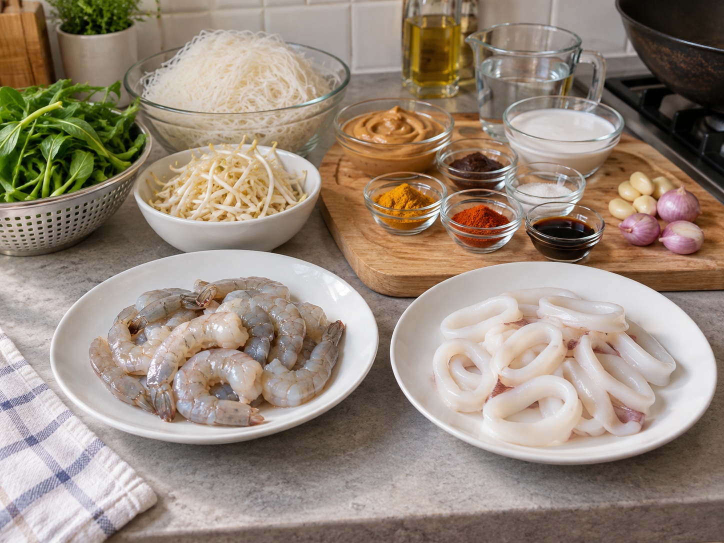 Singapore Satay Bee Hoon — Prepare seafood