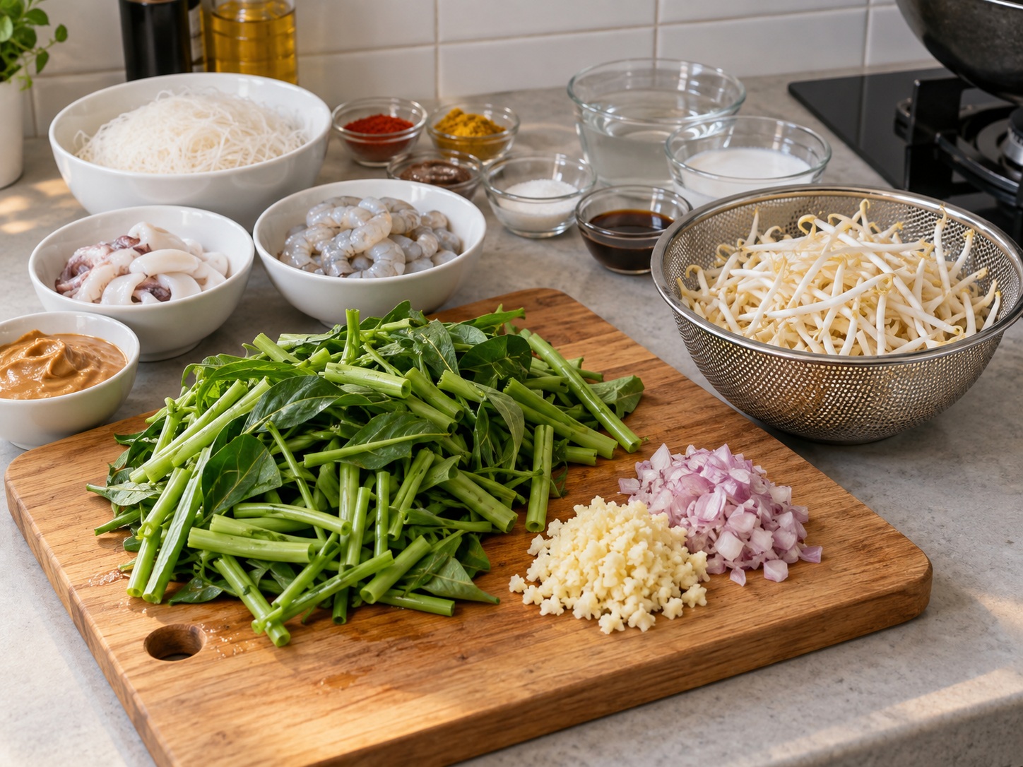 Singapore Satay Bee Hoon — Cut vegetables