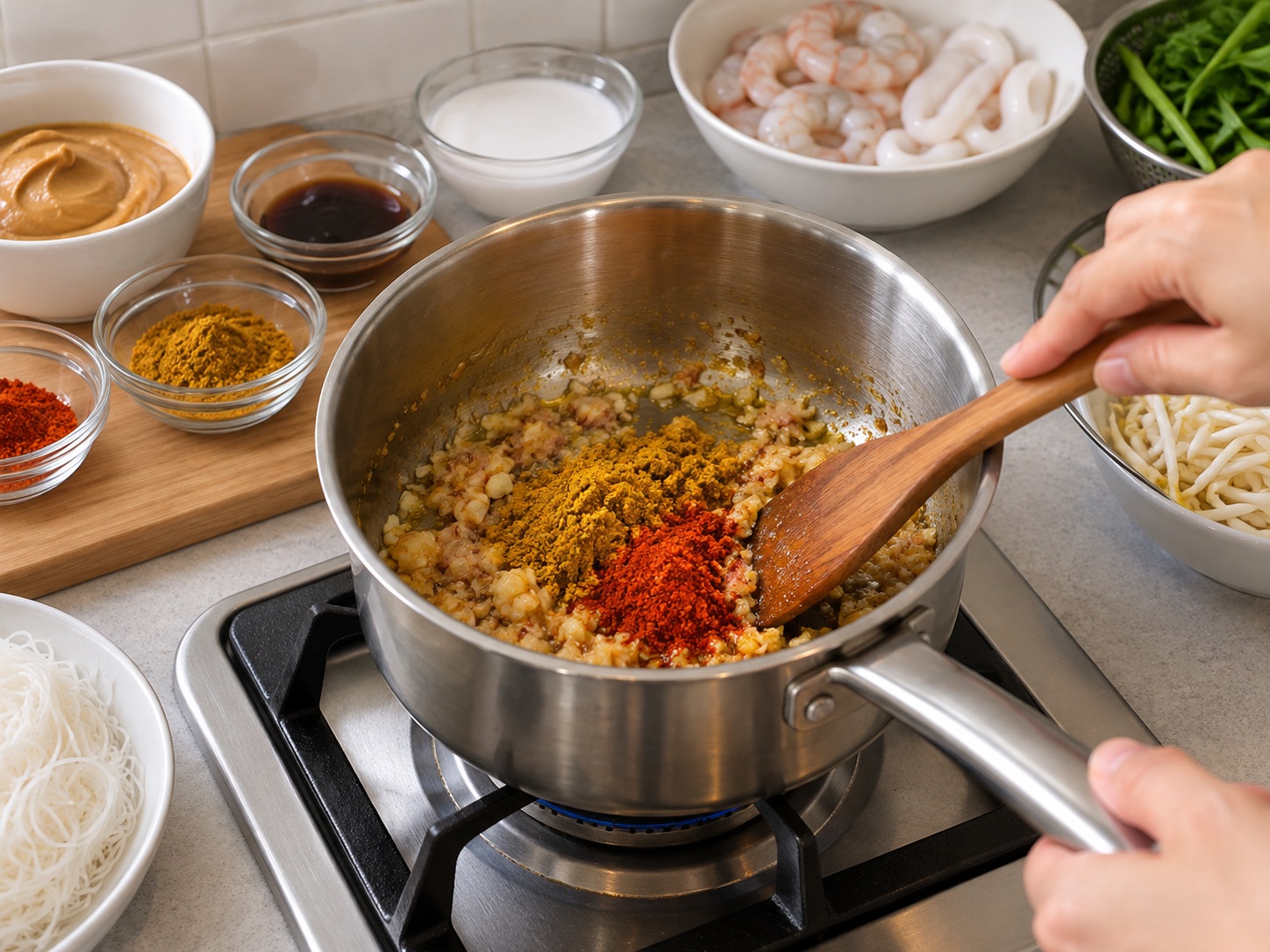 Singapore Satay Bee Hoon — Fry sauce base