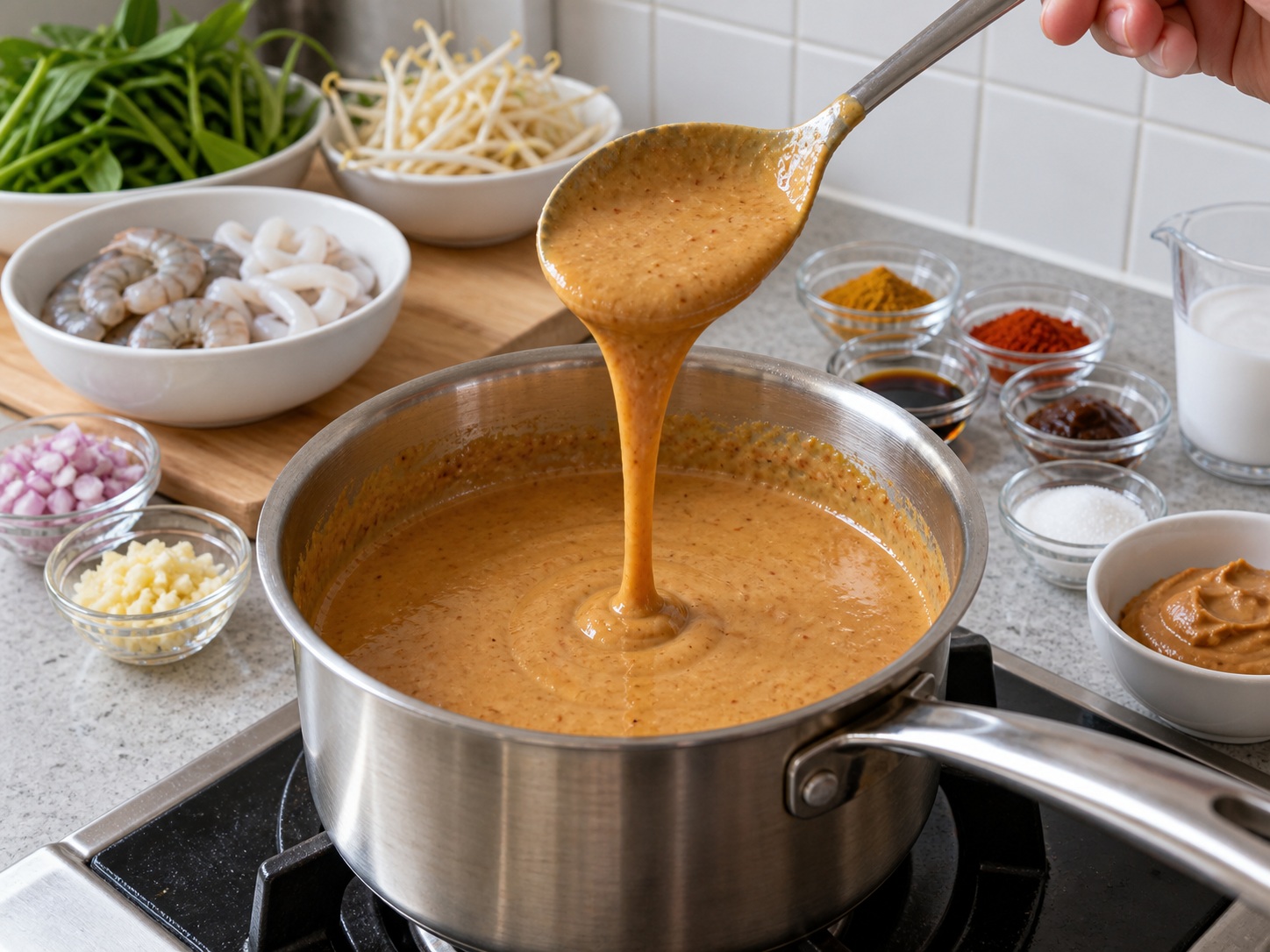 Singapore Satay Bee Hoon — Simmer sauce