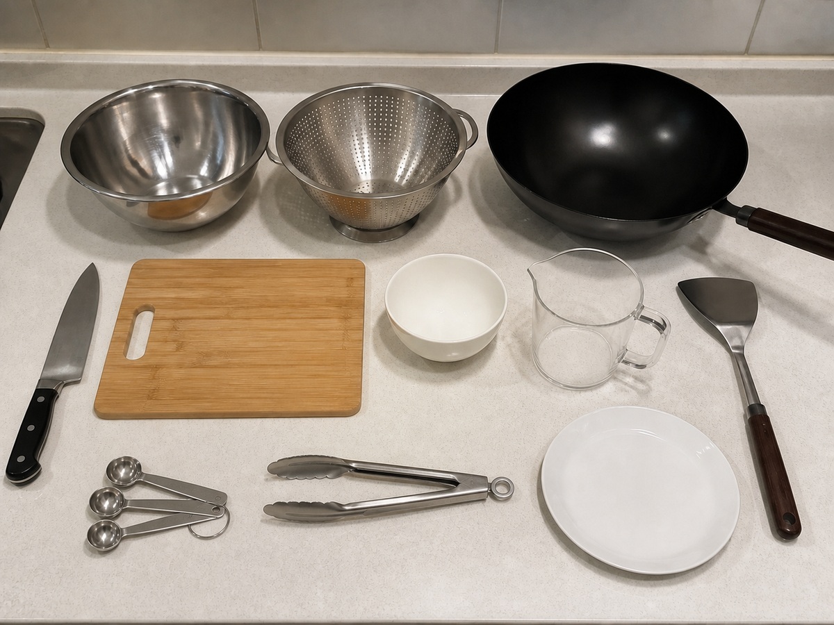 Singapore-style Ginisang Bihon required home-kitchen tools