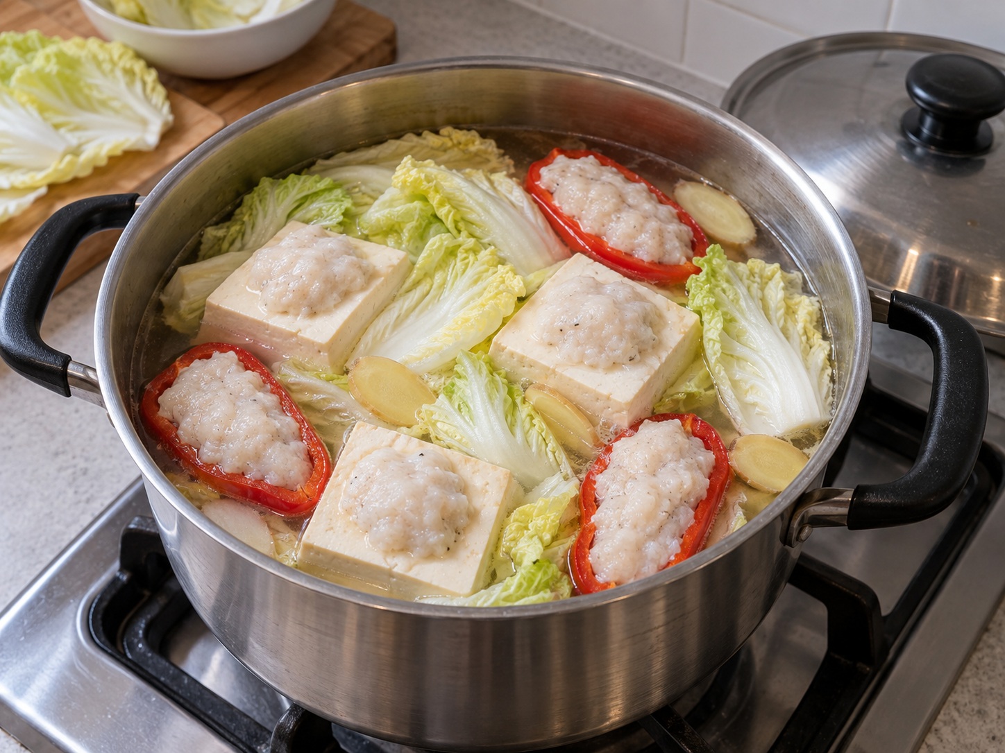 Sabaw ng Yong Tau Foo ng Singapore — Idagdag ang petsay Baguio