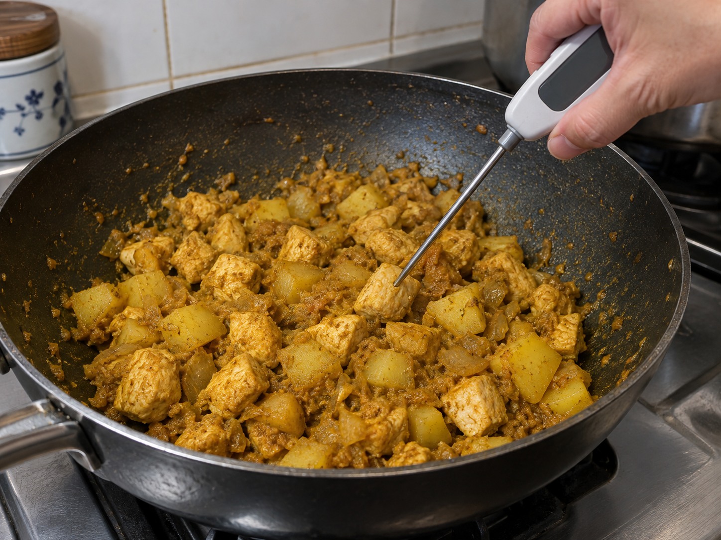 Singapore Chicken Curry Puffs — Suriin ang temperatura ng manok