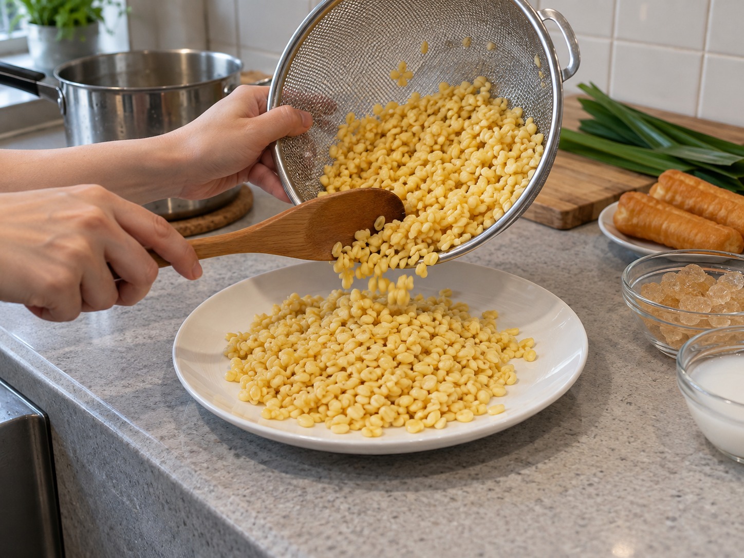 Singaporean Tau Suan — Spread beans on a plate