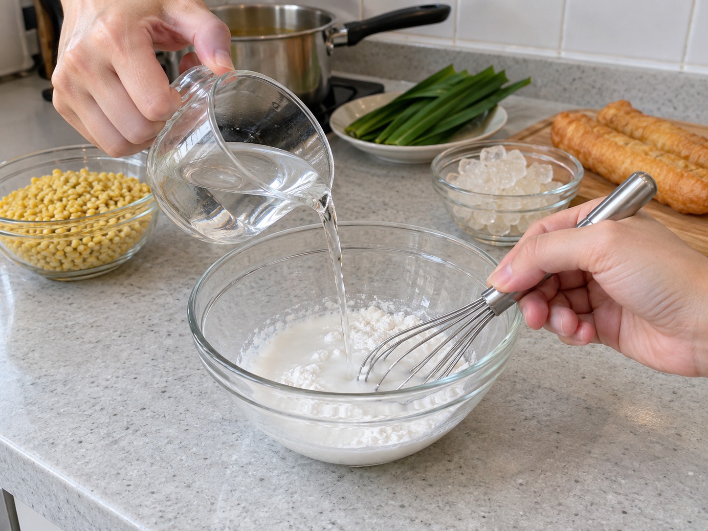 Singaporean Tau Suan — Mix tapioca starch with water