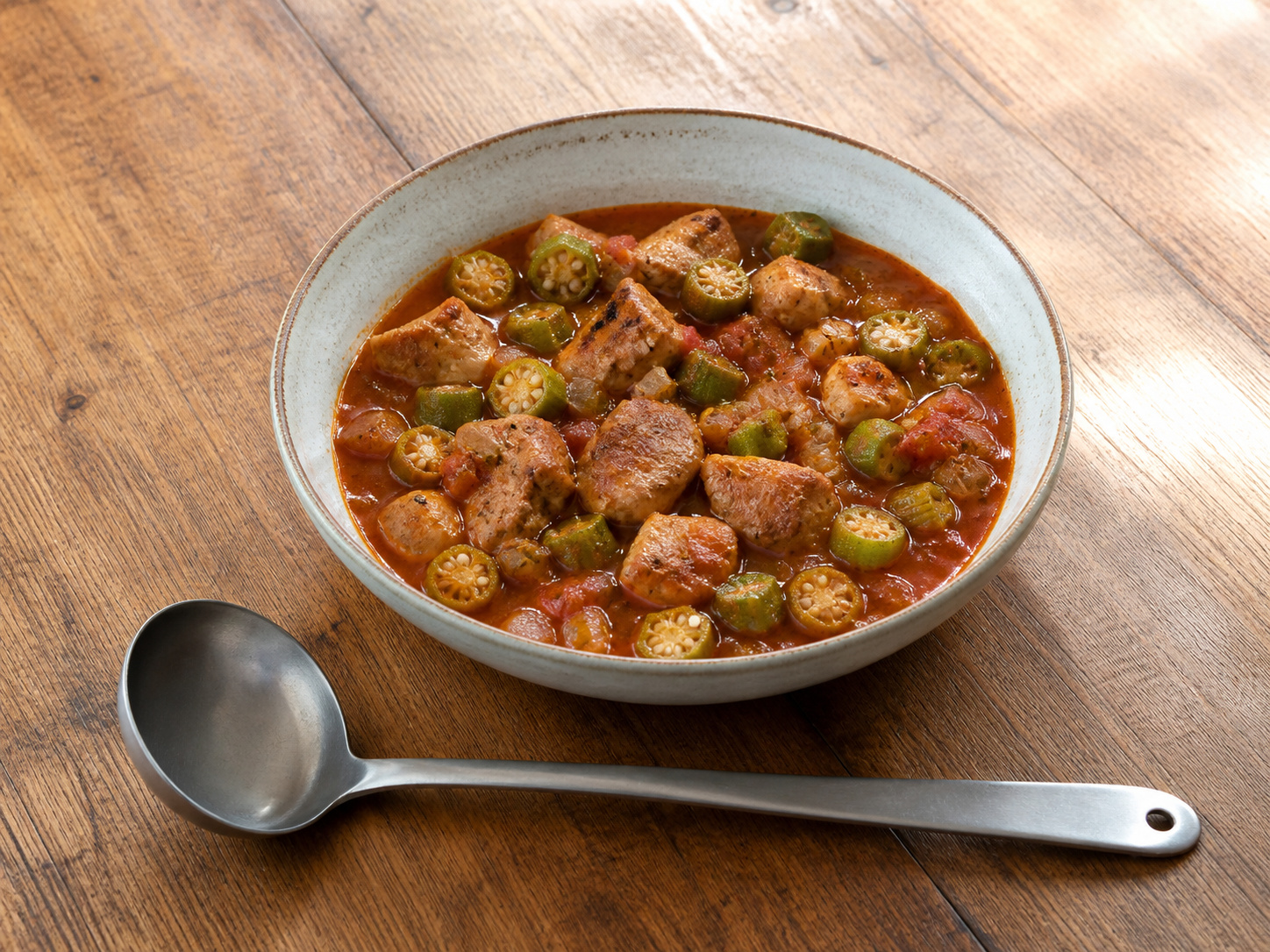 Rebusan Ayam, Okra, dan Tomat ala Selatan AS — finished dish