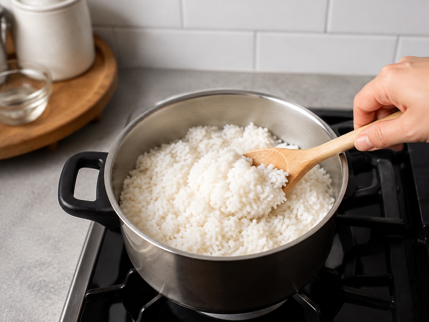 Nasi Kacang Merah Kalkun Asap Selatan Amerika — Masak nasi: Masak nasi hingga empuk lalu uraikan.