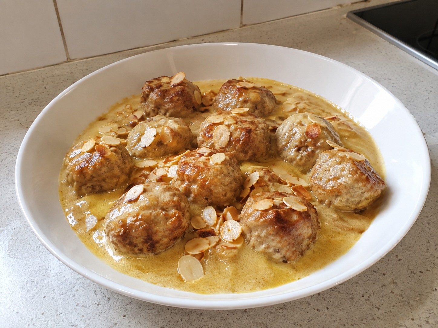 Spanish Pork Meatballs sa Almond Sauce — finished dish