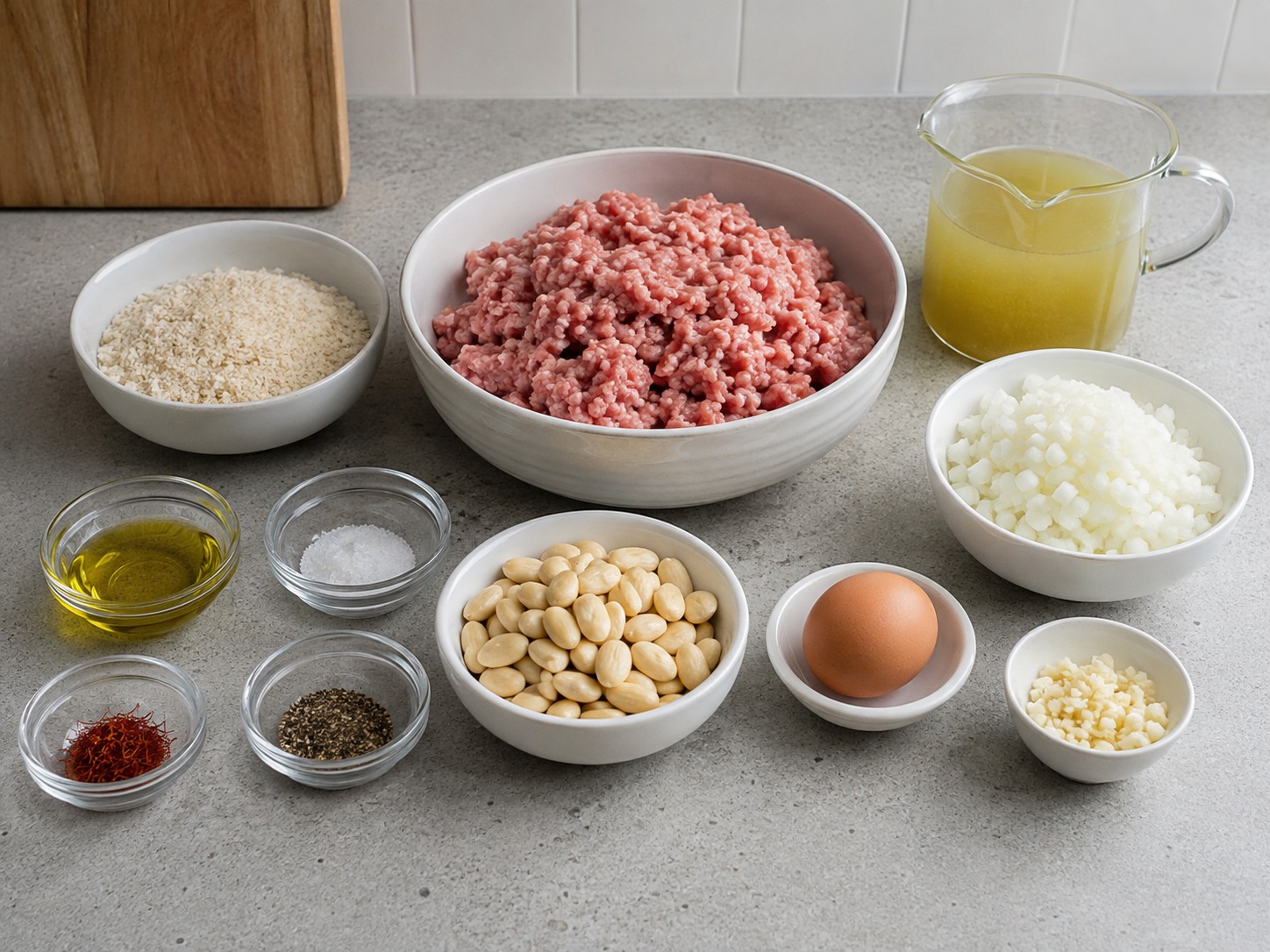 Spanish Pork Meatballs sa Almond Sauce — ingredients overview