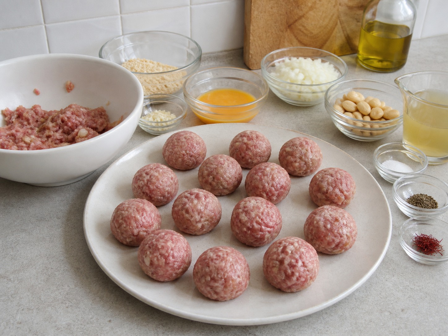 Spanish Pork Meatballs sa Almond Sauce — Hubugin ang pantay na meatballs