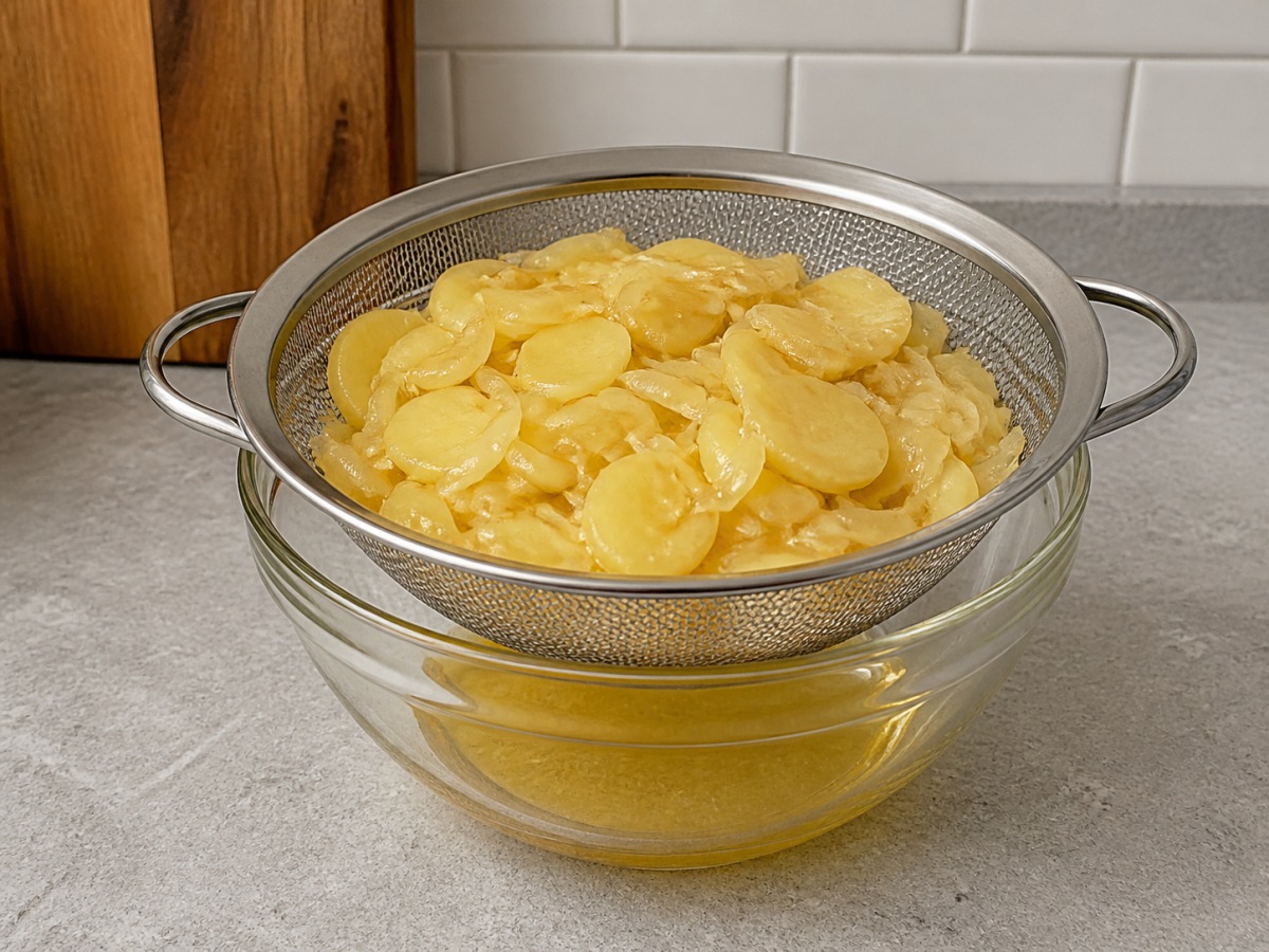 Spanish Potato and Onion Tortilla — Drain oil