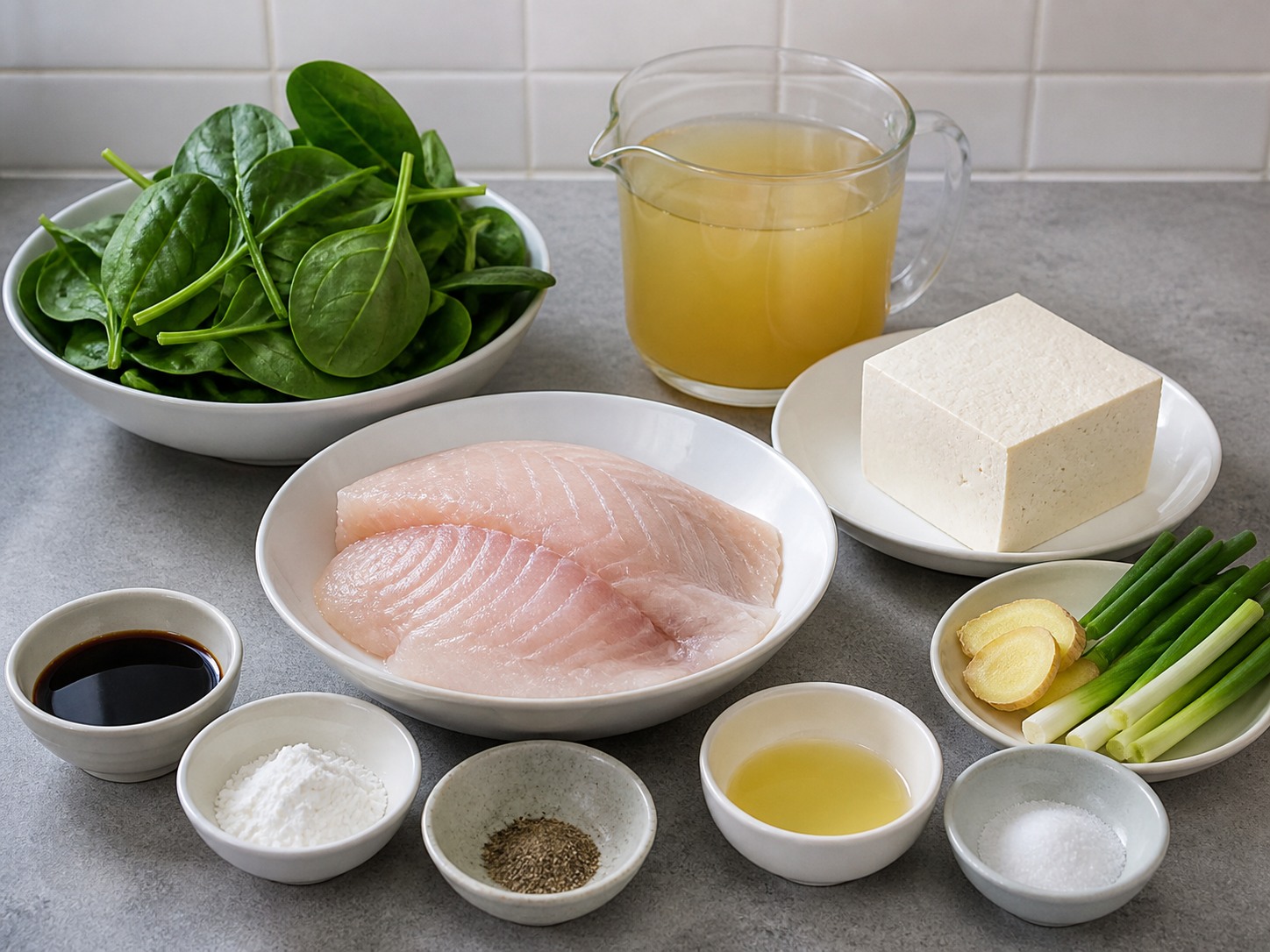 菠菜魚片豆腐湯主要材料總覽