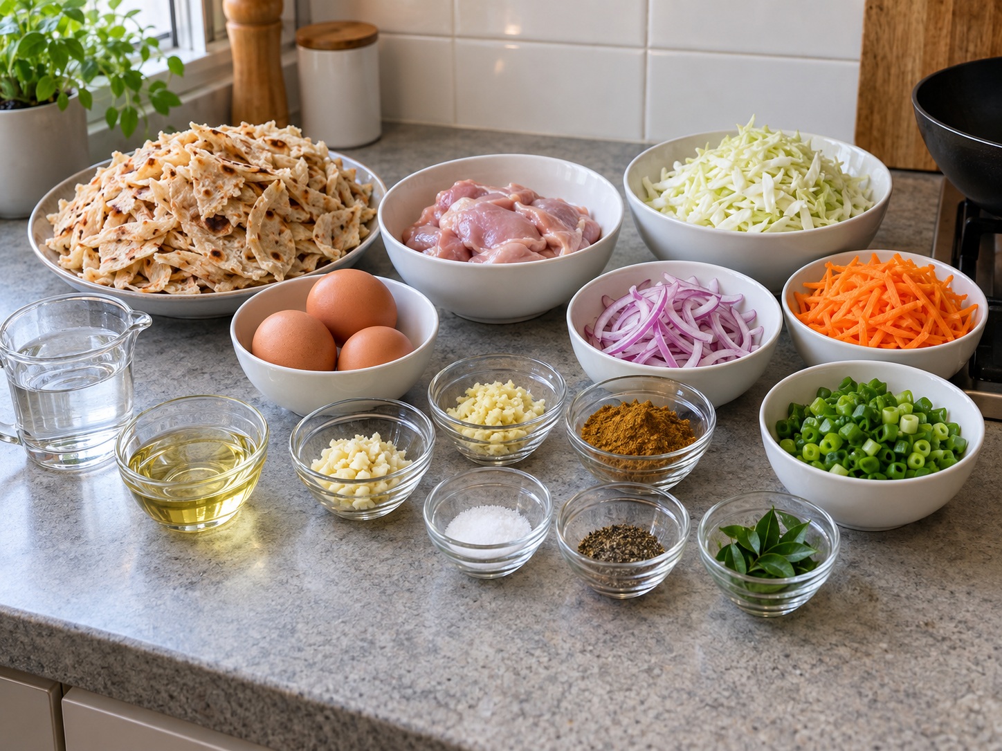 Kottu Roti Ayam Sri Lanka — bahan
