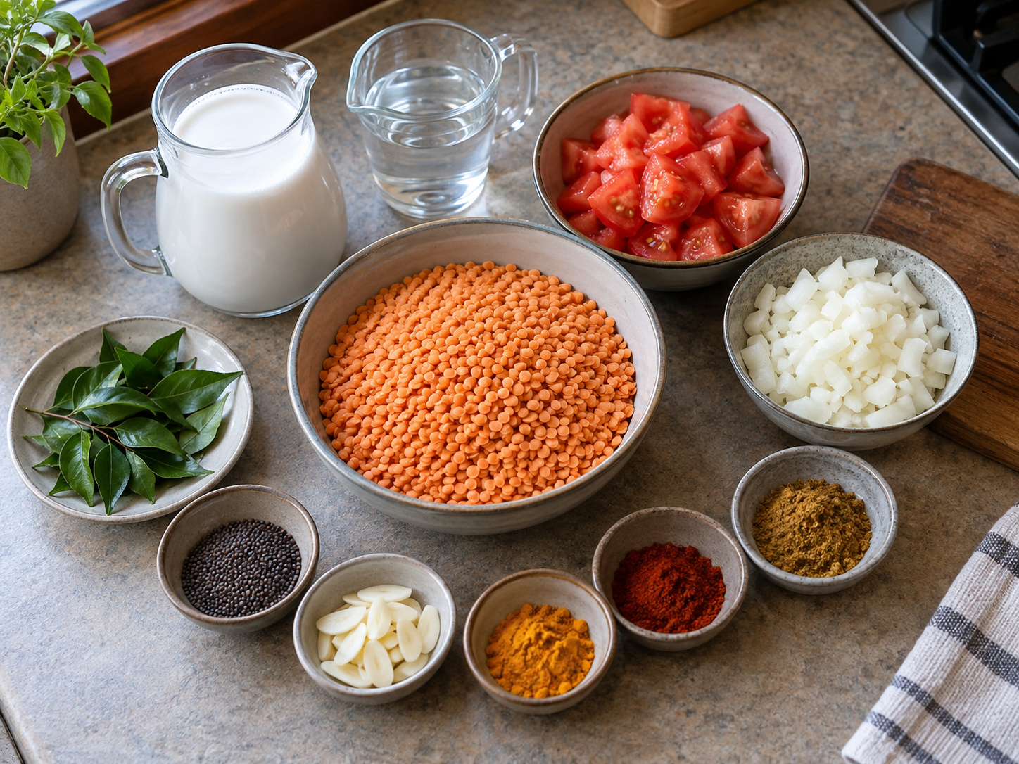 Sri Lankan Coconut Dhal Curry — mga sangkap