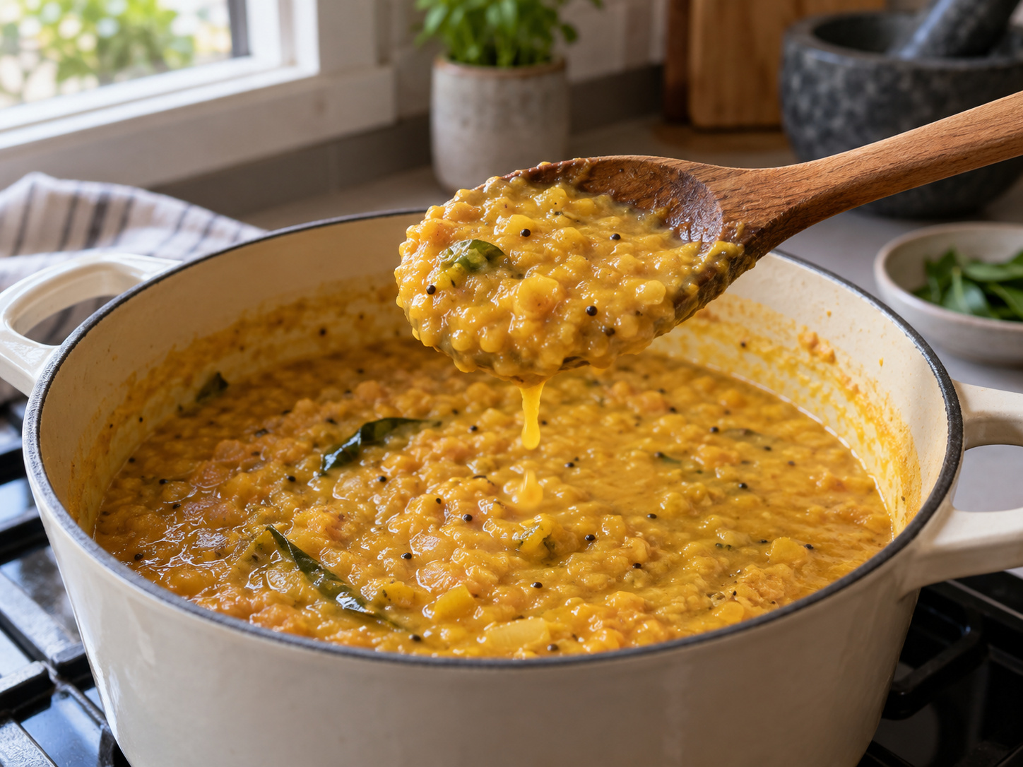 Sri Lankan Coconut Dhal Curry — Suriin ang texture