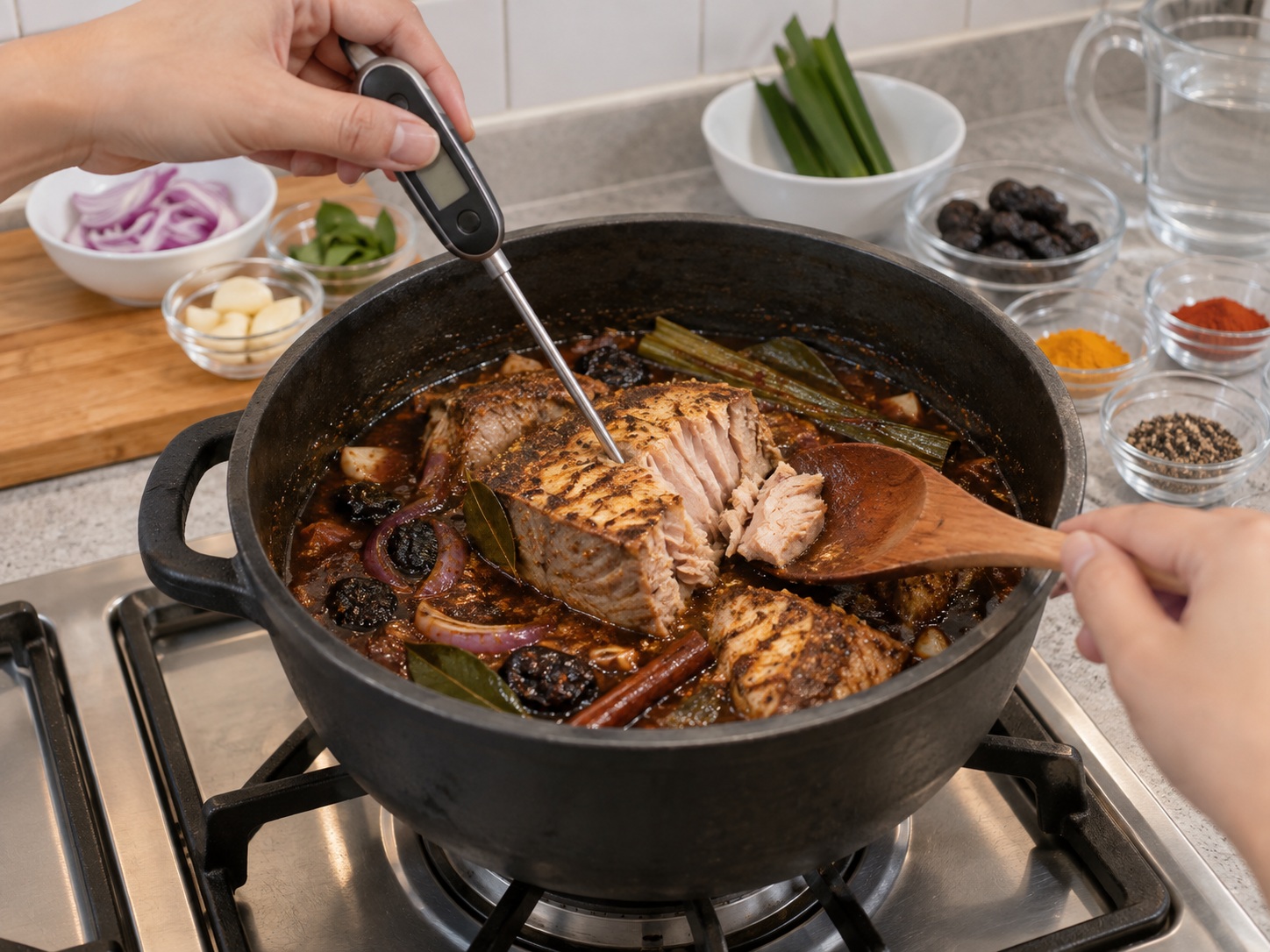 Ambul Thiyal Ikan Sri Lanka — Periksa daging tuna